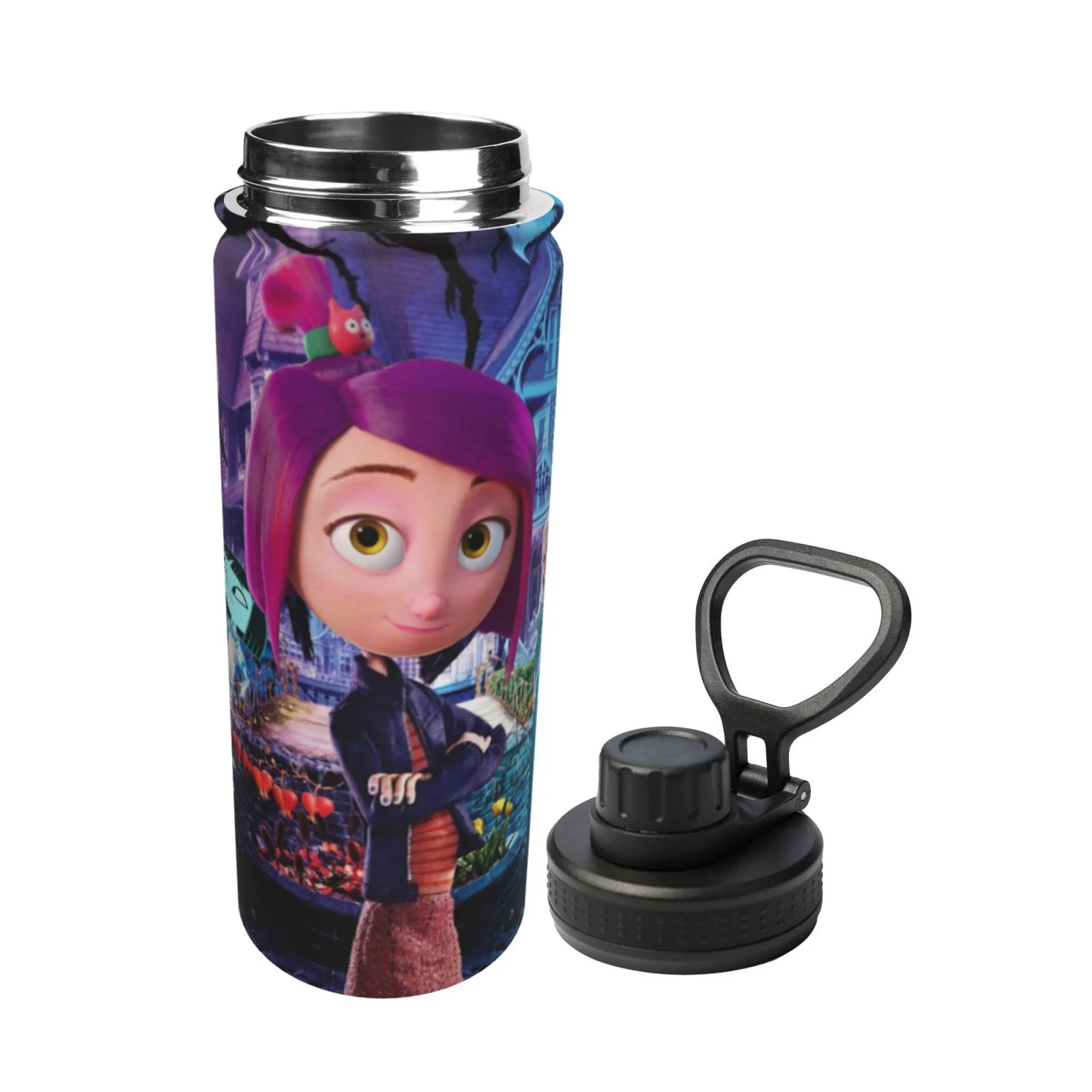 Two World Coraline Unisex Sports Insulated Water Bottles Kettle Stainless Steel Portable Cup 18OZ For School Travel Gym Running