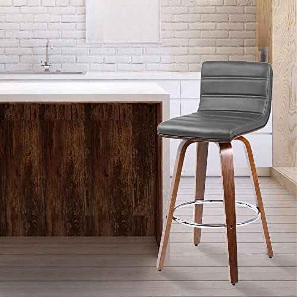 KHBIULIFE 29 Inch Swivel  Stool with Back Set of 2  Mid-Century Modern PU Leather Upholstered Counter Height Stool Heavy Duty Bentwood  Chairs for Kitchen Island Dining Room Small Space