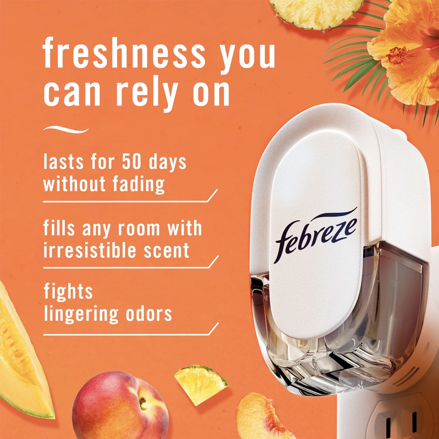 Febreze Odor-Fighting Fade Defy PLUG Air Freshener Refill, Hawaiian Aloha, (3) .87 fl oz Oil Refills
