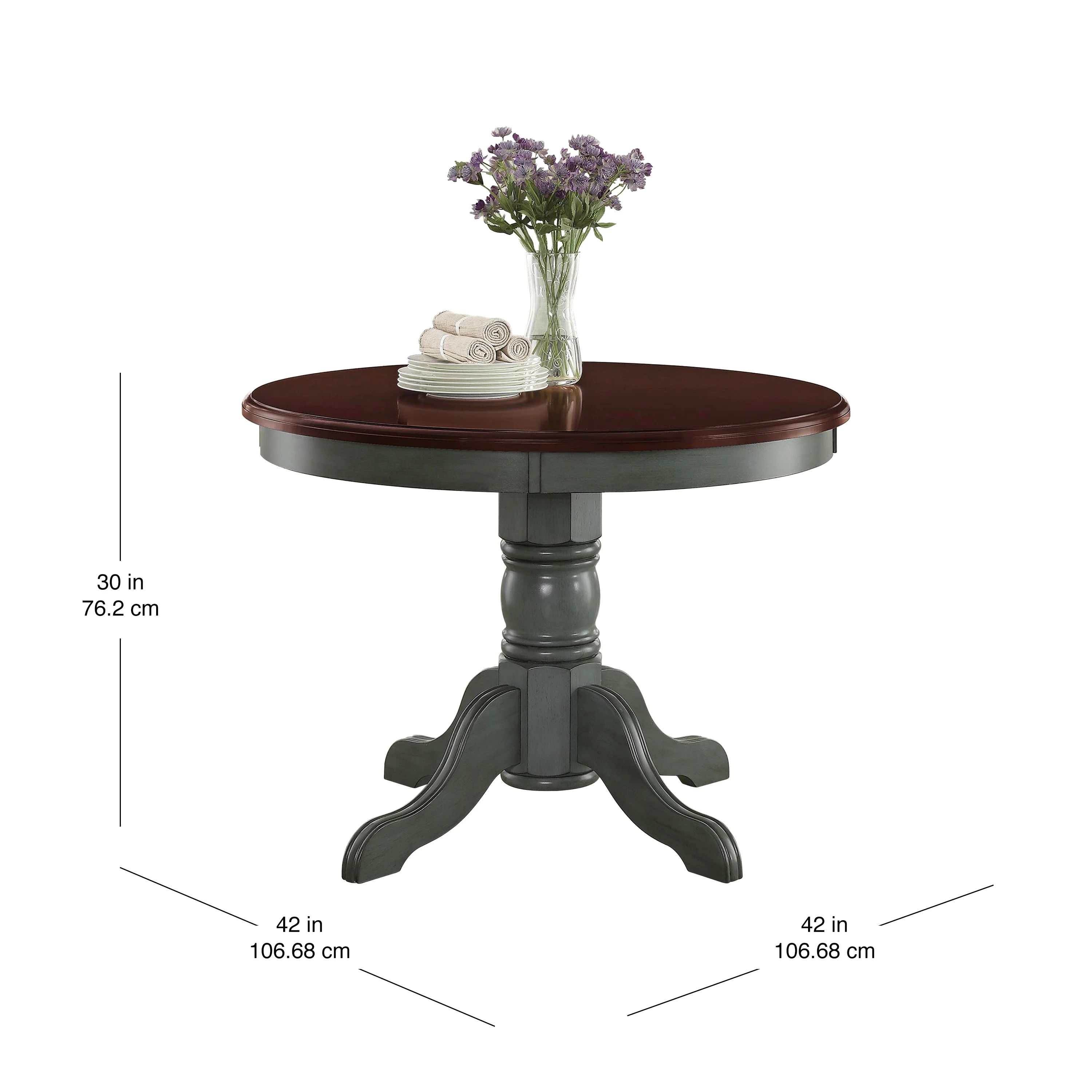 Better Homes & Gardens Cambridge Place Dining Table, Blue & Mocha Finish