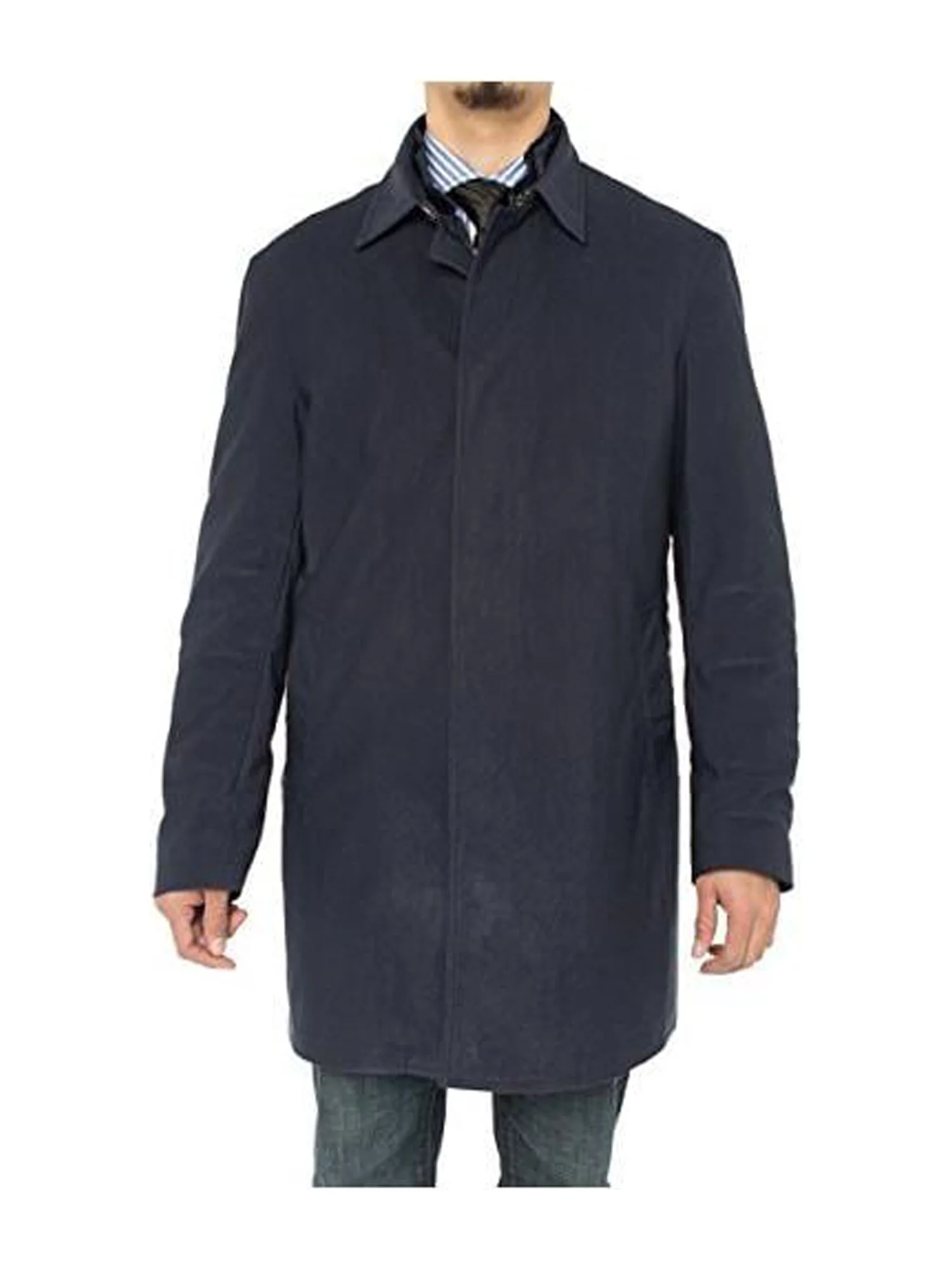 Mens Navy Blue Coat Luciano Natazzi Insulated Lining Walker