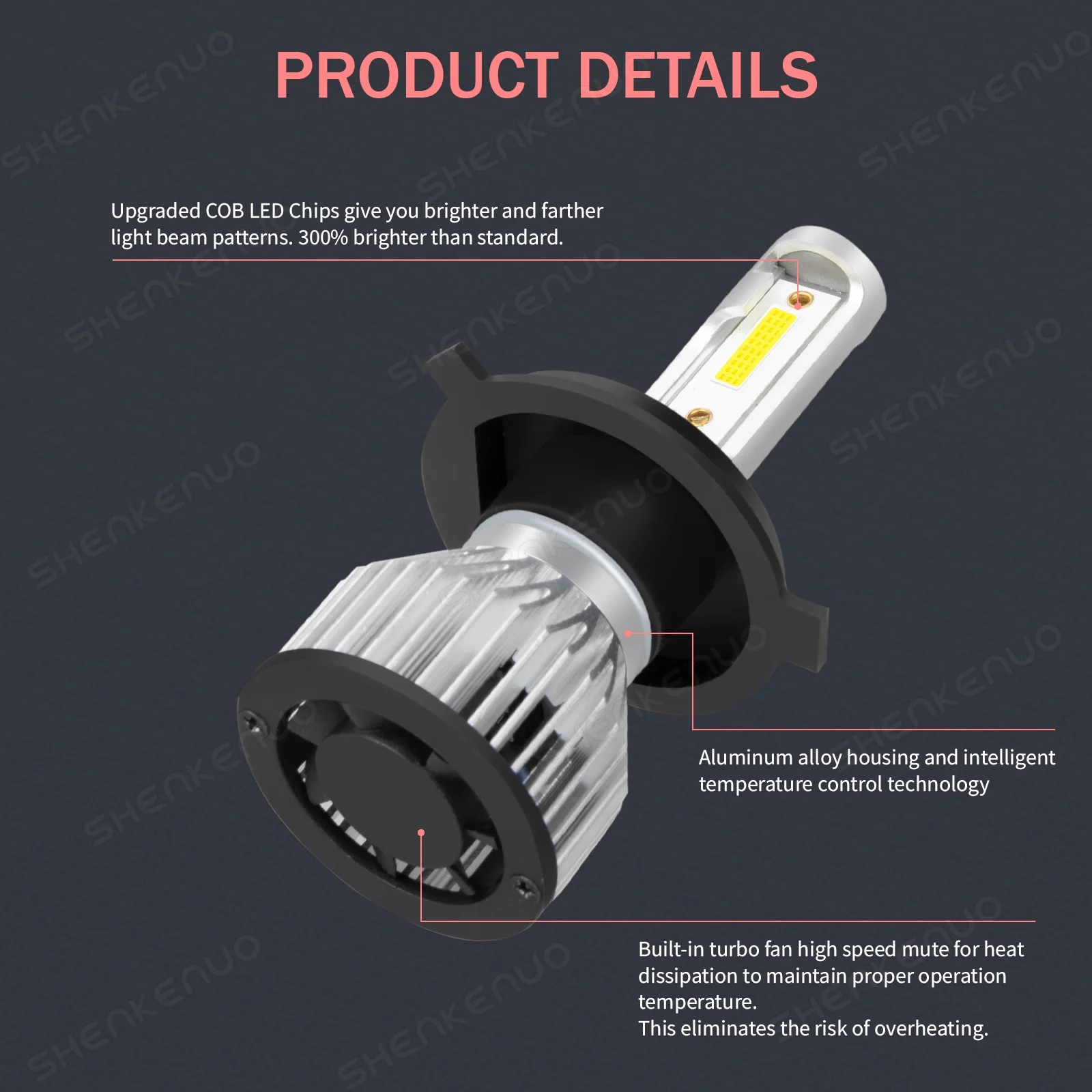 H4 High&Low Beam+H11 Fog Light for Mitsubishi Mirage 2014-2019 LED Headlight Bulbs 4pcs
