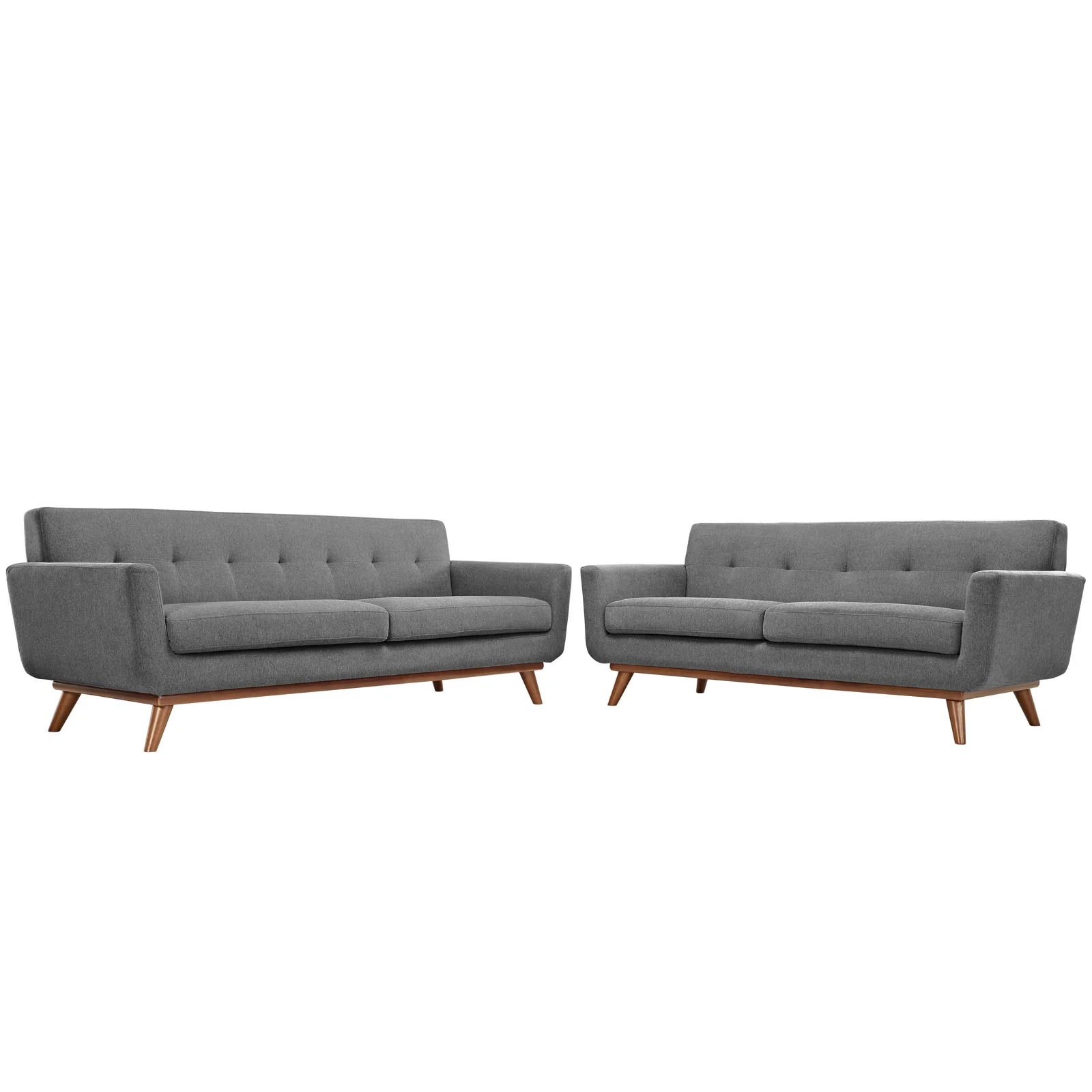 Modway Engage Loveseat and Sofa Set of 2 in Expectation Gray