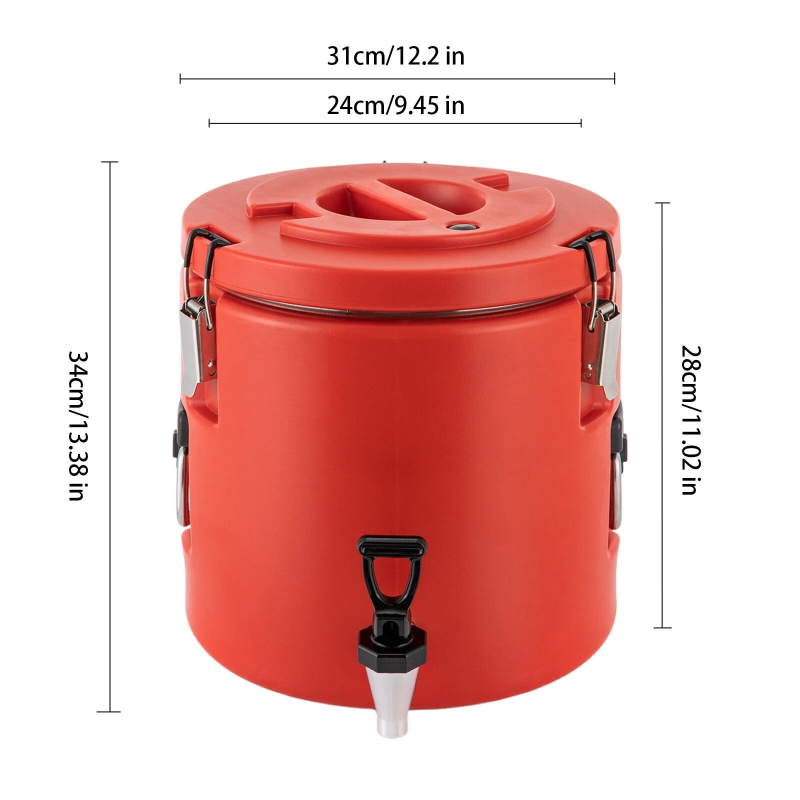 Insulated Beverage Dispenser Portable 15LWater Dispenser Hot&Cold Thermal Barrel