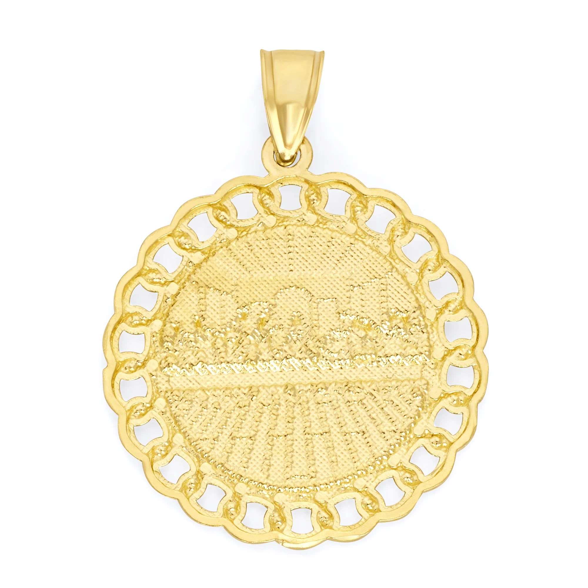10k Real Solid Gold Last Supper Medallion with Cuban Link Detail, Catholic Gifts for Him