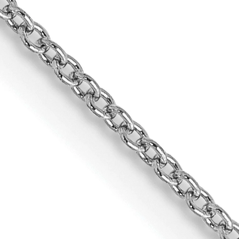 Carat in Karats 14K White Gold Ultra-thin Cable With Spring Ring Clasp Chain Necklace (16 Inches x 0.9mm)