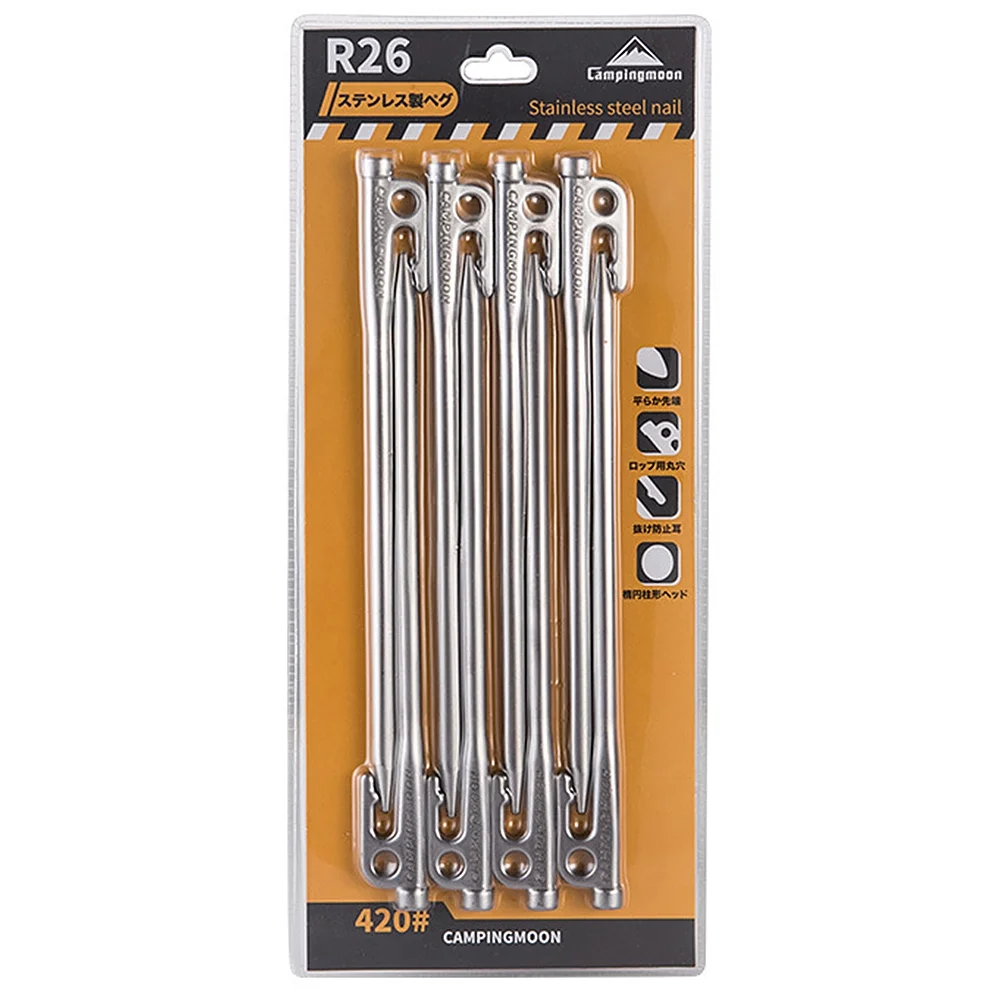 Radirus Tent Stake Kit, Heavy Duty Steel Pegs with Hook and Hole Design for Camping and Backpacking