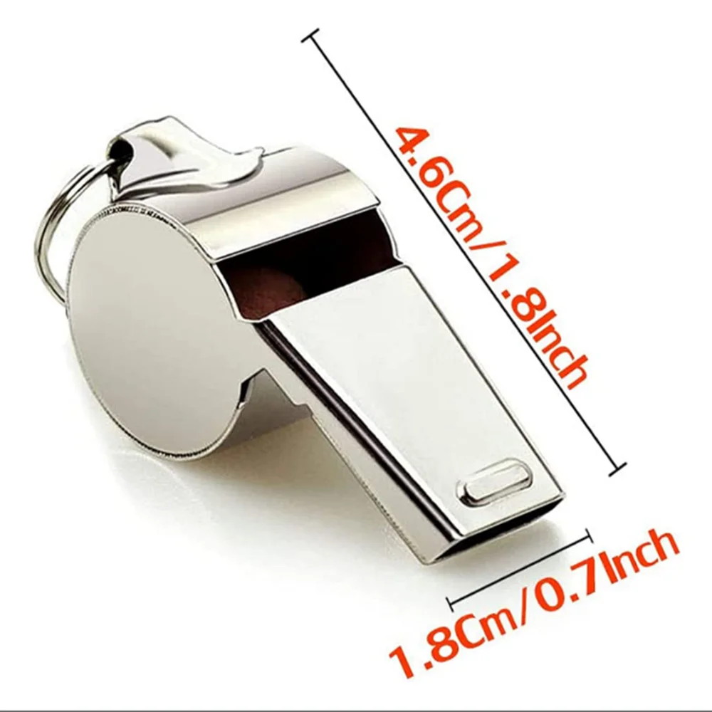 3 Pack Stainless Steel Sports Whistles with Lanyard, Loud Crisp Sound Whistles Great for Coaches, Referees and Officials