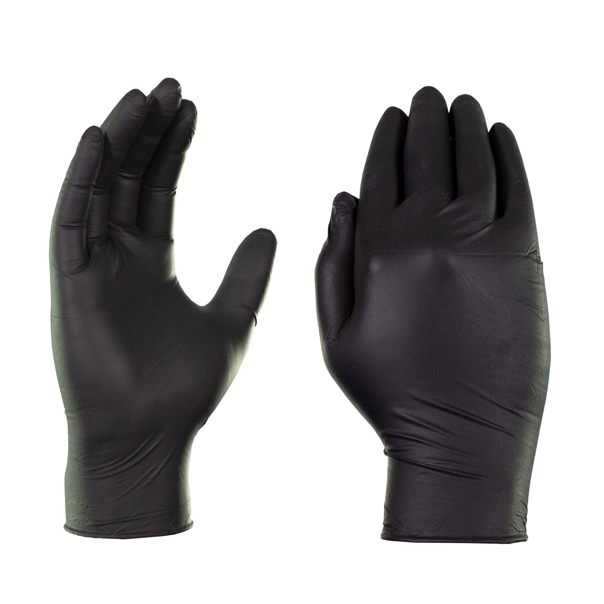 X3 3 Mil Black Nitrile Disposable Industrial Gloves, Large, 2 Boxes of 100