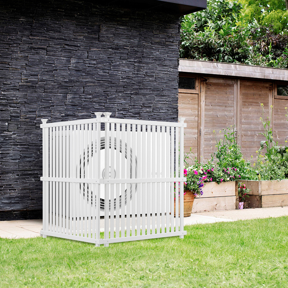 Yone jx je Outdoor Privacy Screen Panels Kit, Perfect to Cover Trash Cans Enclosure , Pool Equipment, and Air Conditioning Units,Vinyl White