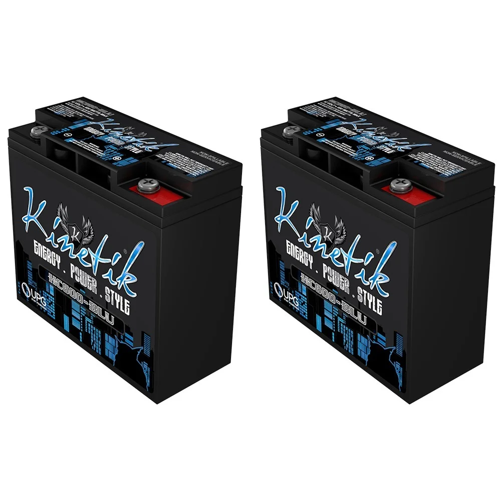 Kinetik HC600BLU 600W 12V Power Cell Replacement Battery for Audio Motorsports, Jet ski, ATV, UTV - 2 Pack