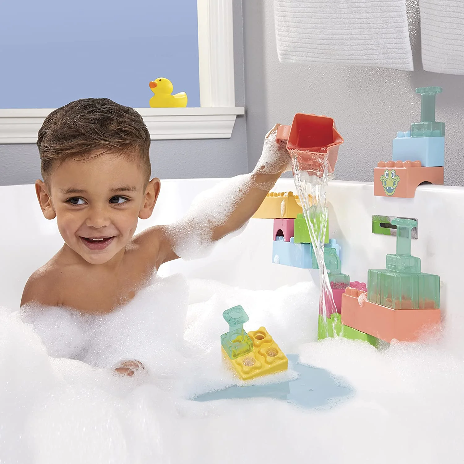 Baby Builders - Splash Blocks First Blocks for Babies and Toddlers, Easy to Connect, Bath Toy, Water Play