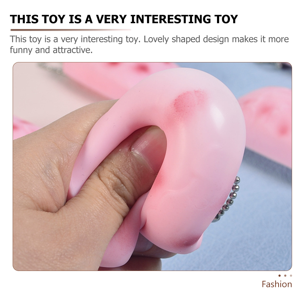 3 Pcs Squeeze Tofu Toy Shaped Toys Cartoon Child Playsets Gifts Miniature Novelty Key Hanging Decor