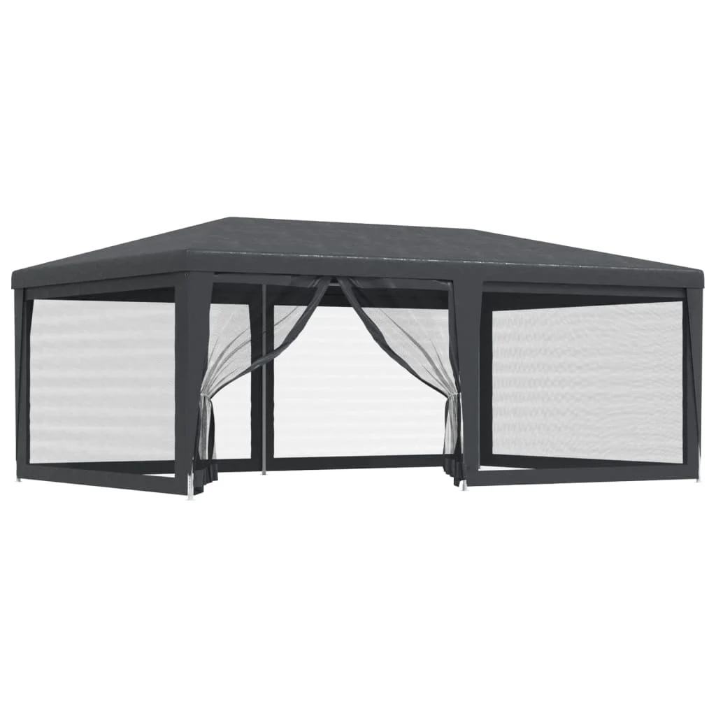 Htovila Party Tent with 6 Mesh Sidewalls Anthracite 19.7'x13.1' HDPE