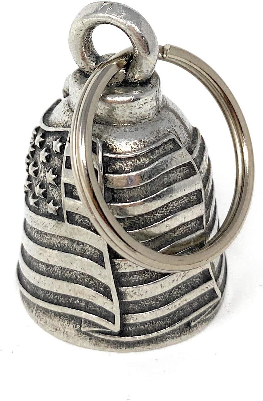 Bravo Bells US Flag Motorcycle Biker Bell Accessory or Key Chain for Luck on The Road