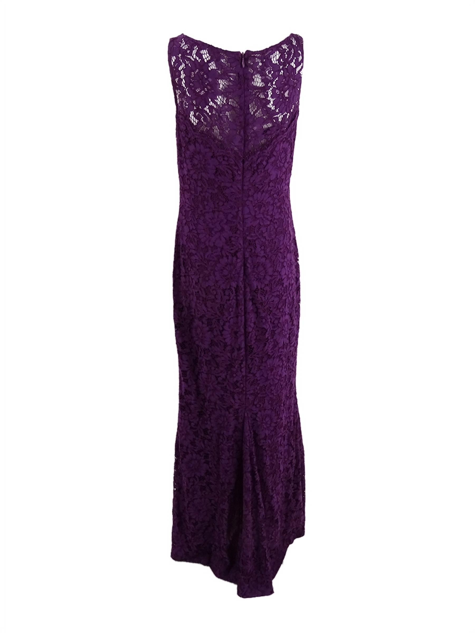 Lauren Ralph Lauren Women's Scalloped Lace Gown (12, Purple)