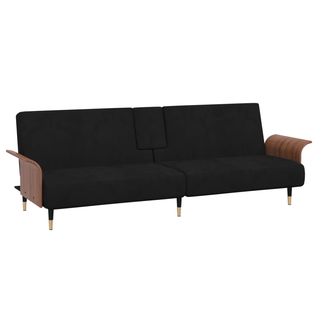 Aibecy Sofa Bed with Cup Holders Black