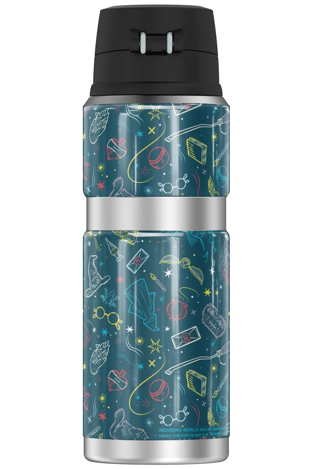 Harry Potter Hogwarts Magical Pattern THERMOS STAINLESS KING Stainless Steel Drink Bottle, Vacuum insulated & Double Wall, 24oz