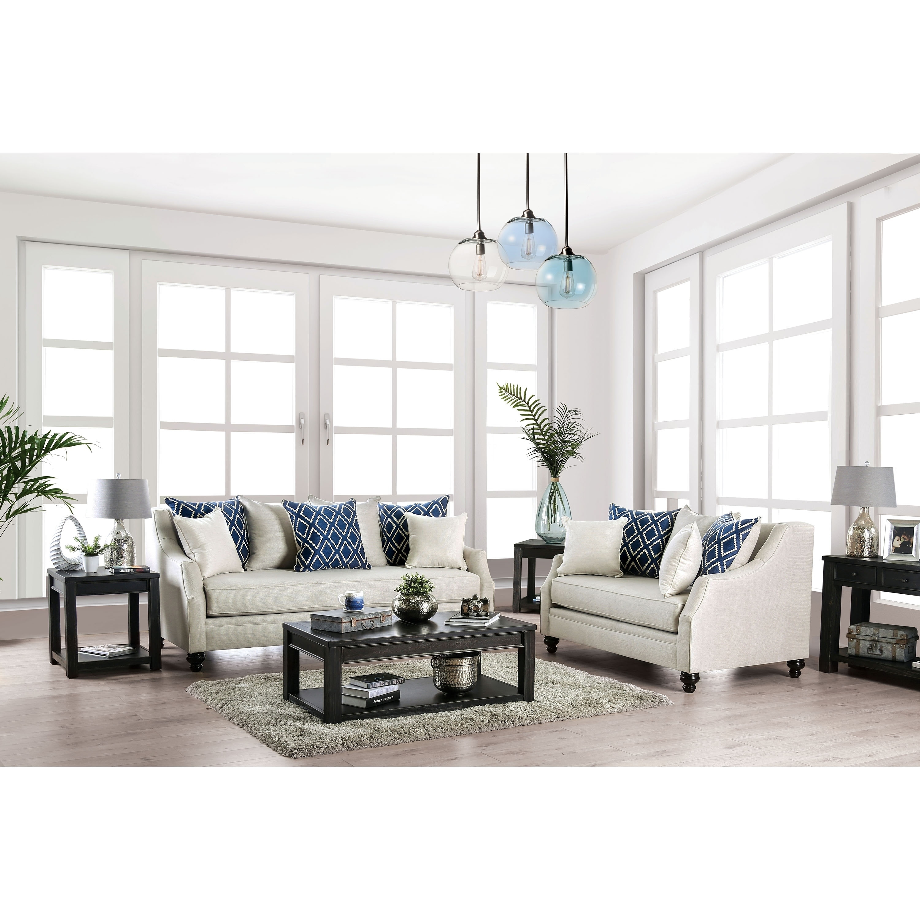 Copper Grove Oni Transitional Fabric Sloped Arms 2-Piece Living Room Set by  Ivory