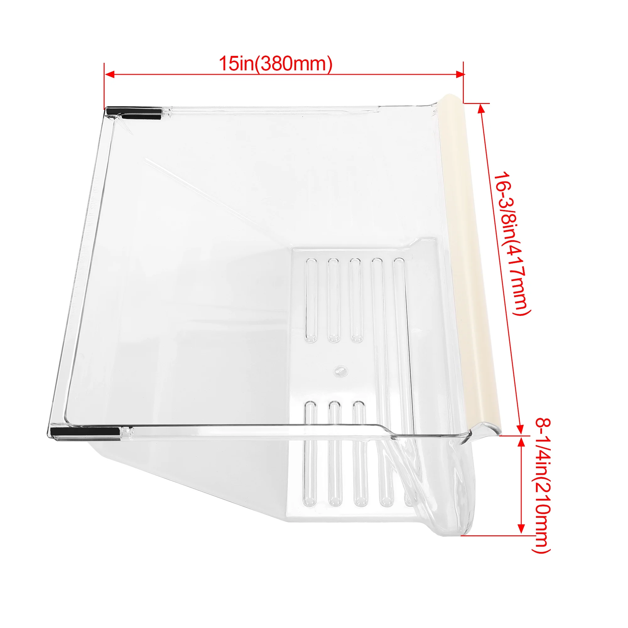 Kojem Frigidaire Clear Crisper Pan Bottom Drawer Bin for Frigidaire Whirlpool Kenmore Maytag Kitchenaid Refrigerator WP 2188664