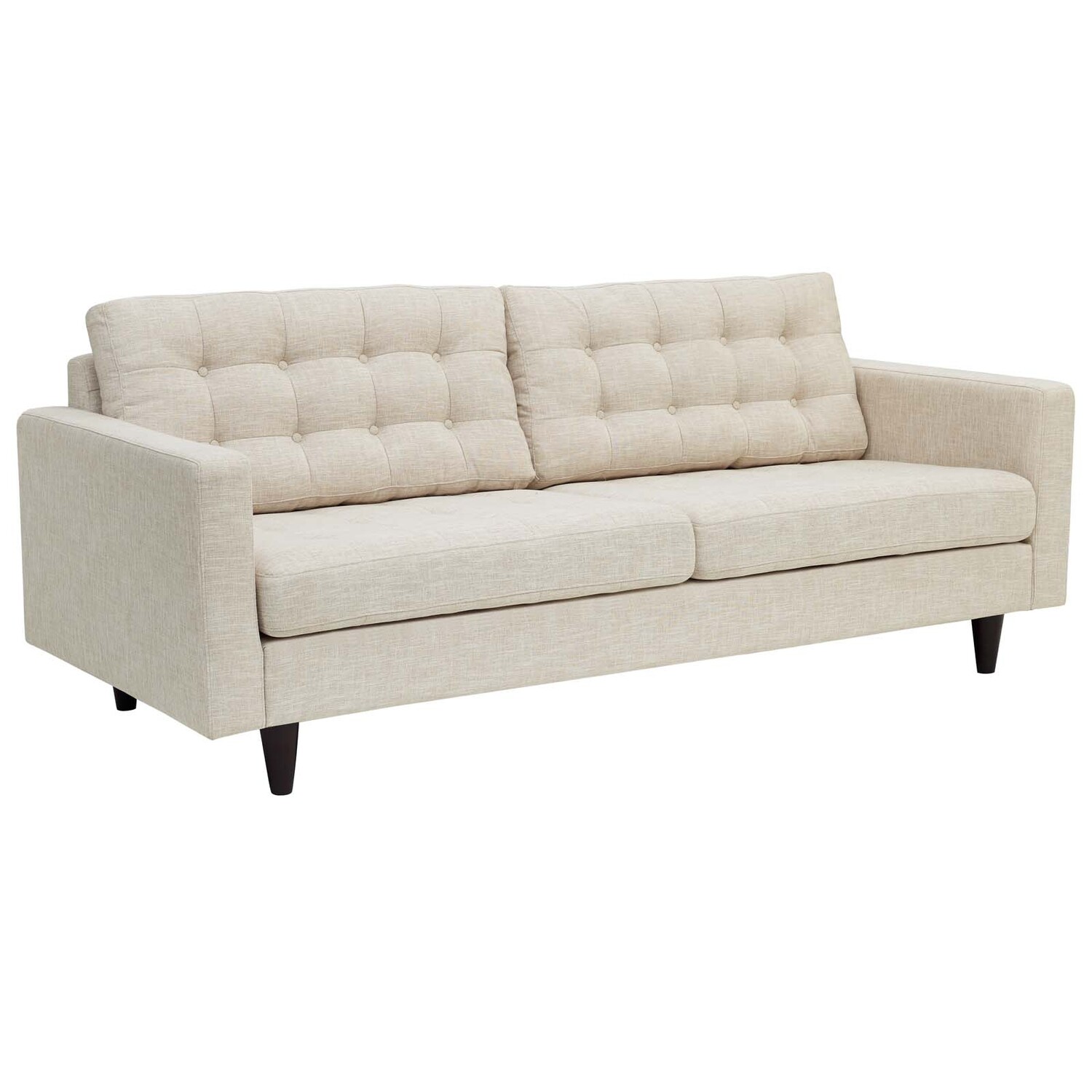 Modway Empress Upholstered Fabric Sofa in Beige