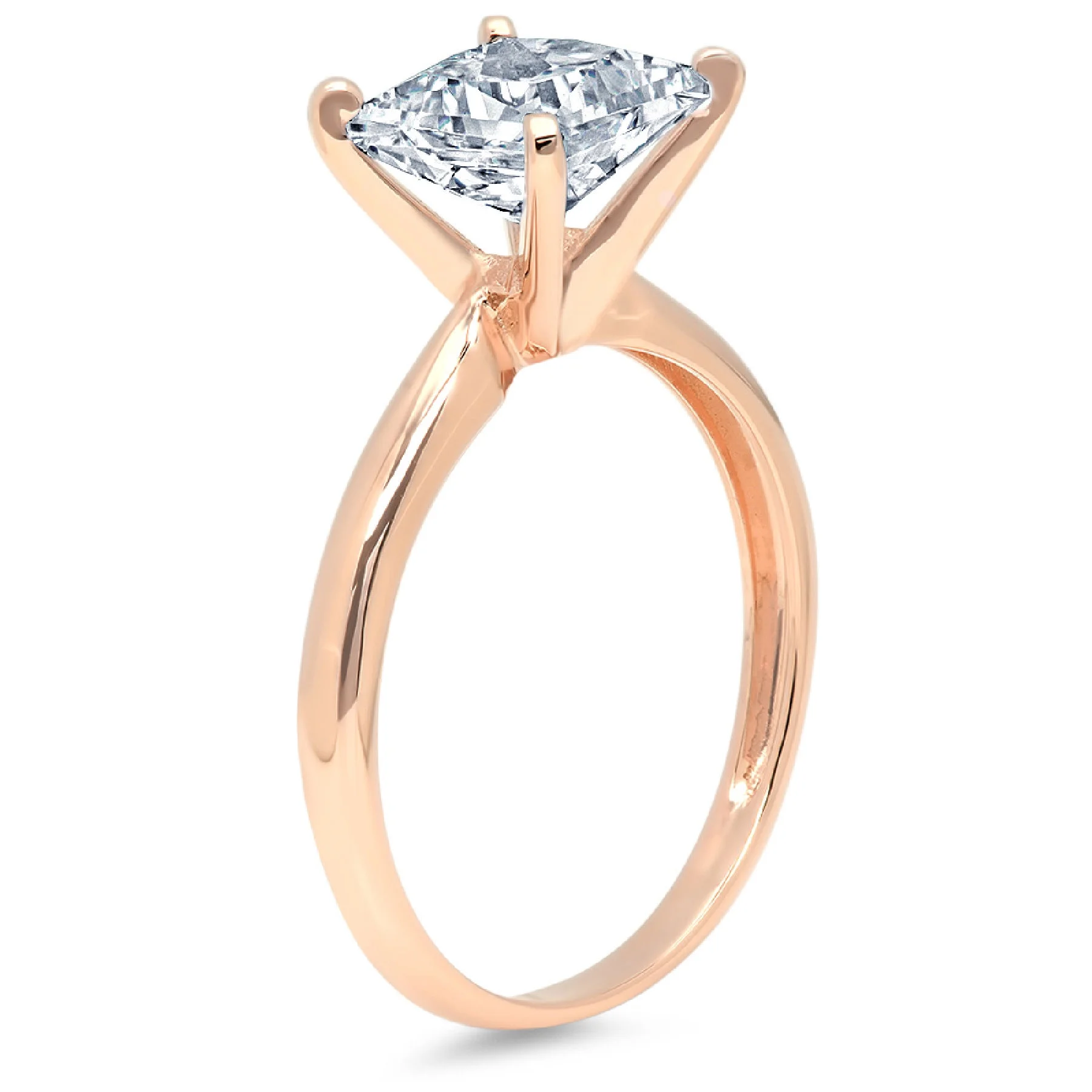 1.5ct princess cut blue natural aquamarine 18k rose gold anniversary engagement ring size 3.75