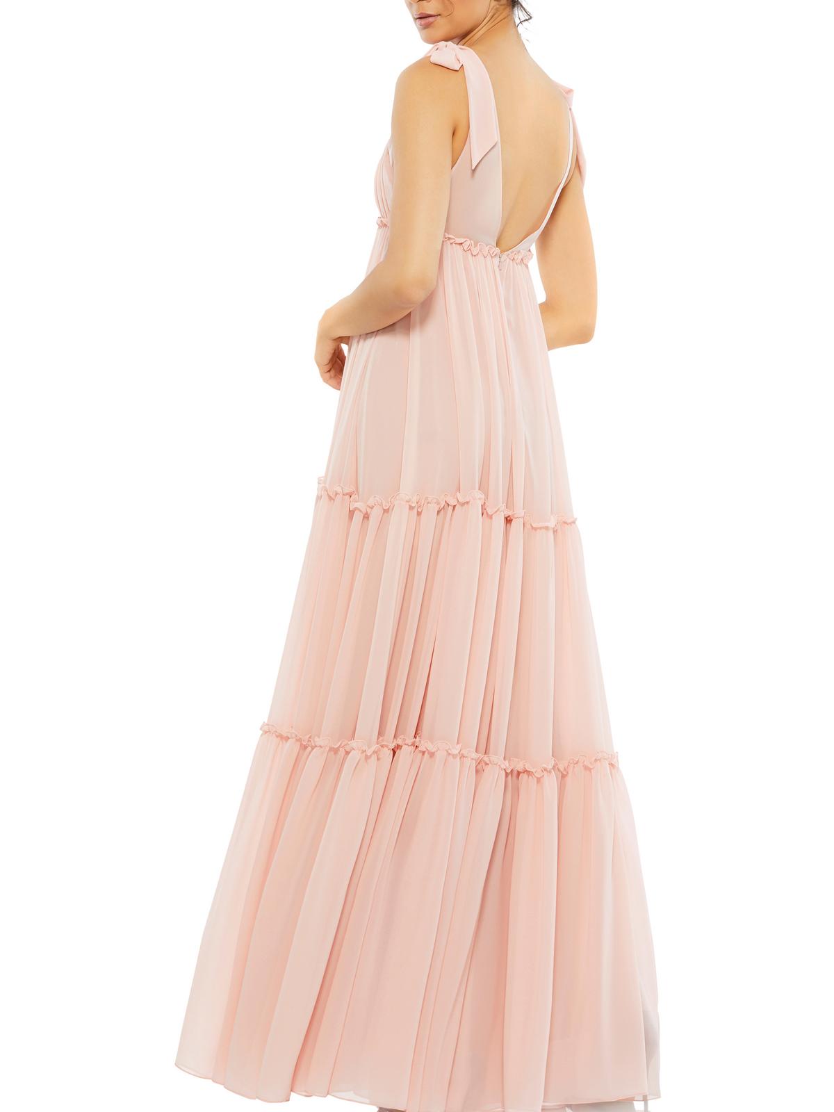 Ieena for Mac Duggal Womens Chiffon Long Evening Dress