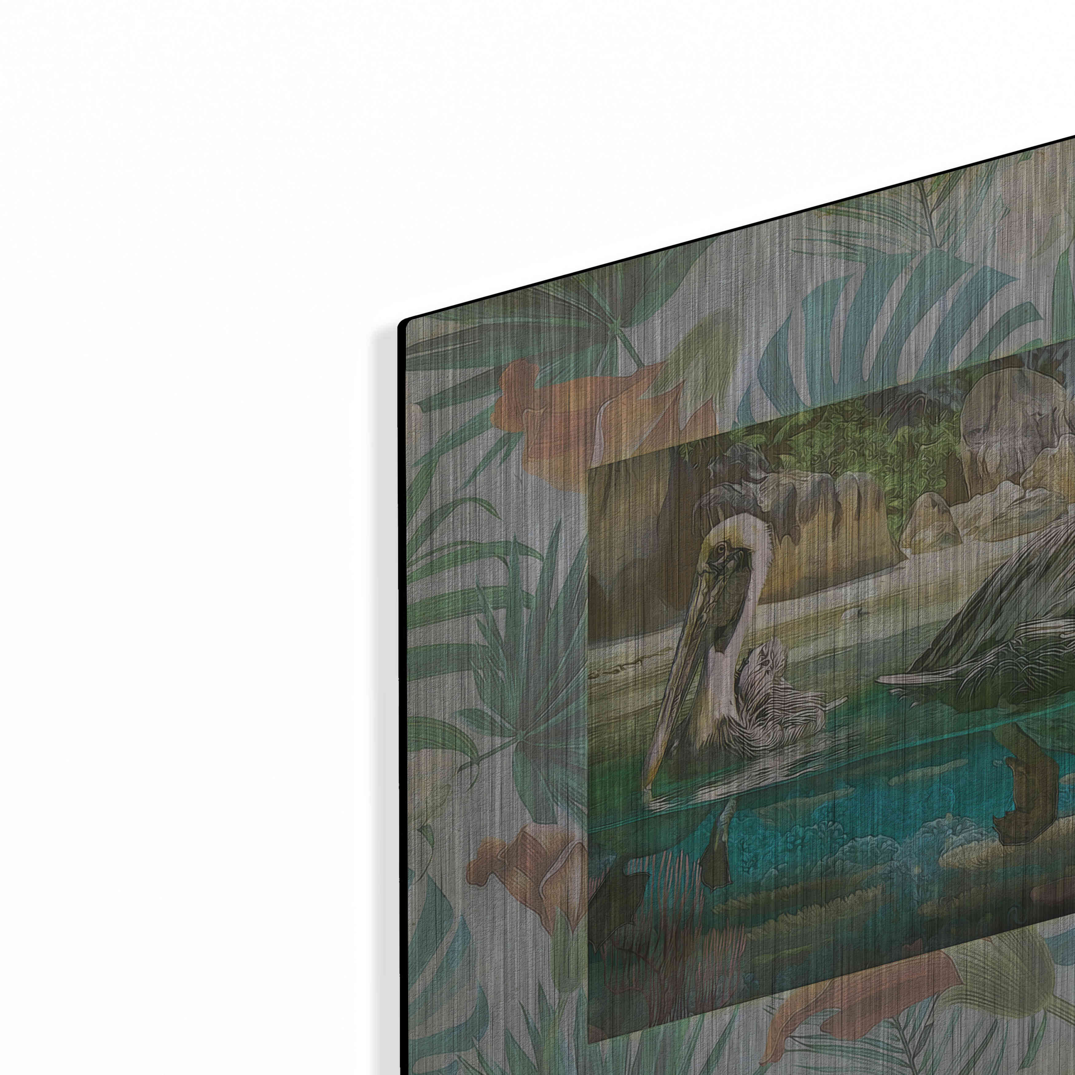 Luxe Metal Art 'Pelican Paradise V' by Steve Hunziker, Metal Wall Art, 16