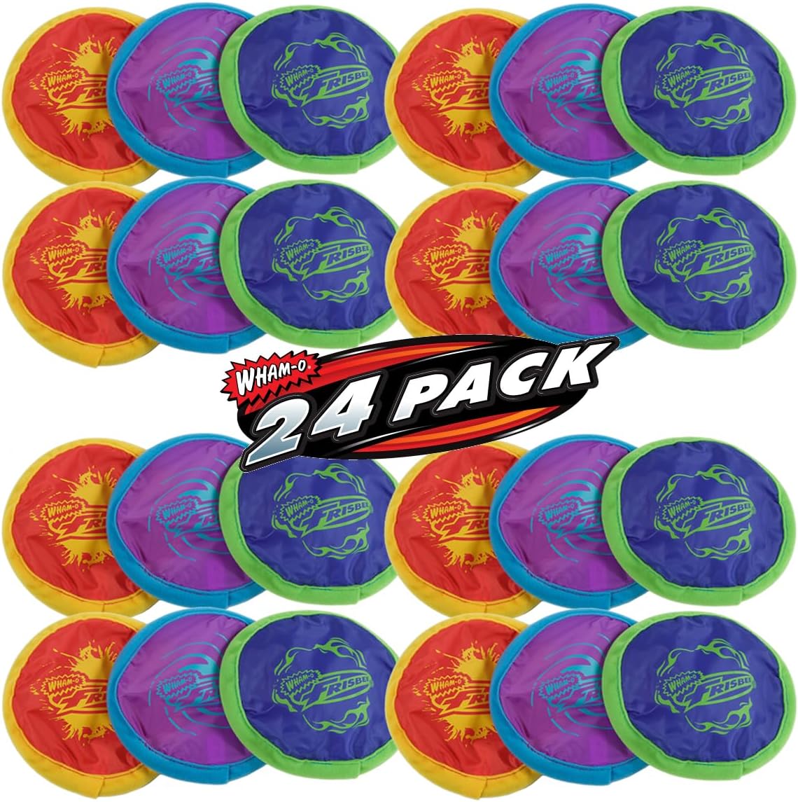 Wham-O Frisbee Mini Pocket Frisbee - 24 Pack (Blue + Green + Yellow)