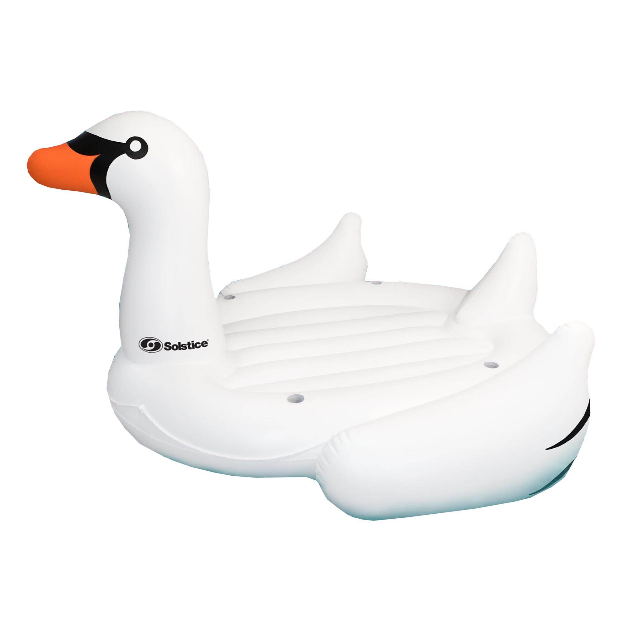 SWIMLINE ORIGINAL 19671 Double Inflatable Swan Pool Float Floatie Ride-On Lounge W/ Stable Legs Wings Large Rideable Blow Up Summer Beach Swimming Party Lounge Big Raft Tube Decoration Toy Kids Adults