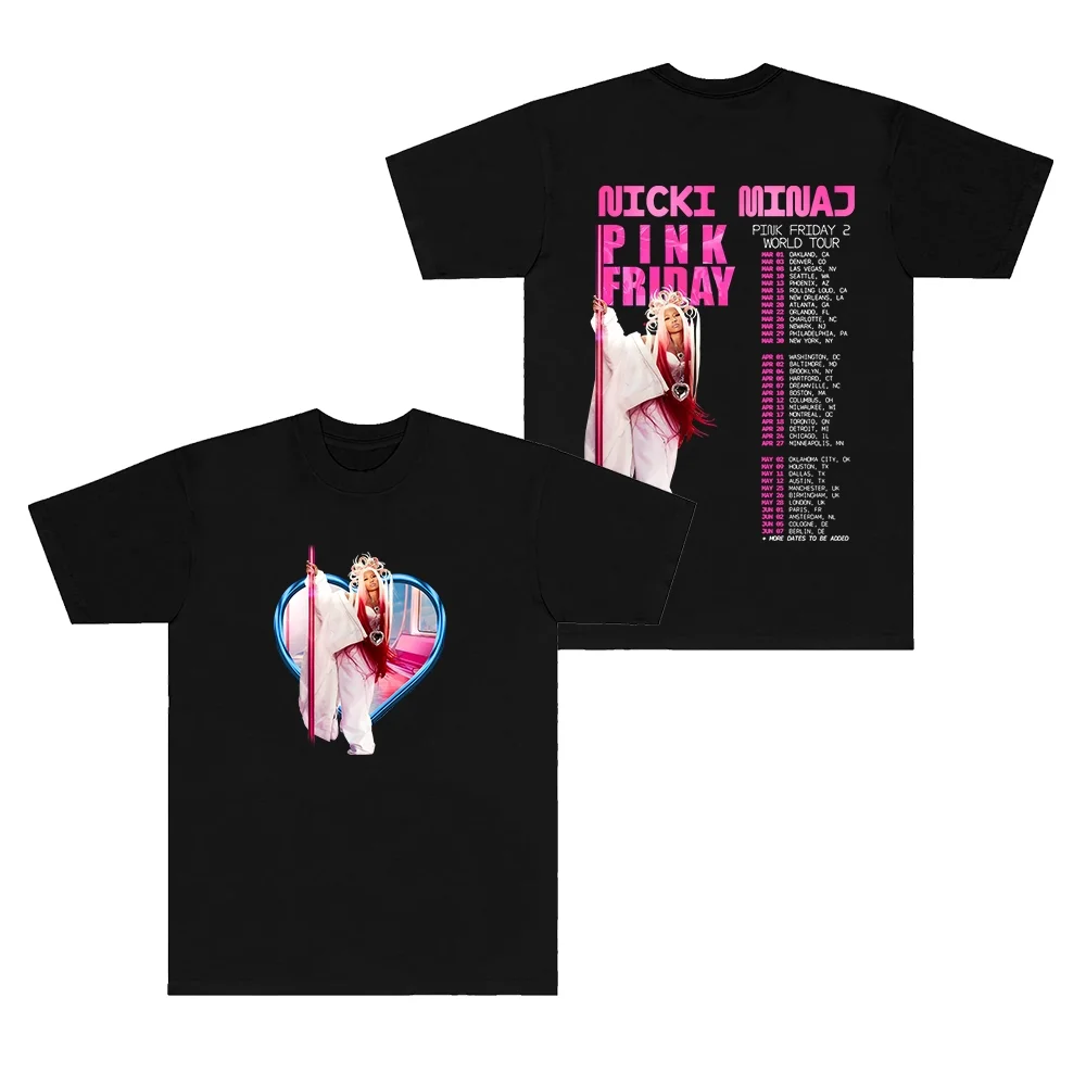 Nicki Minaj Pink Friday Tour Tee PF2 New Logo Merch T-shirts Women Men Fashion Casual Short Sleeve