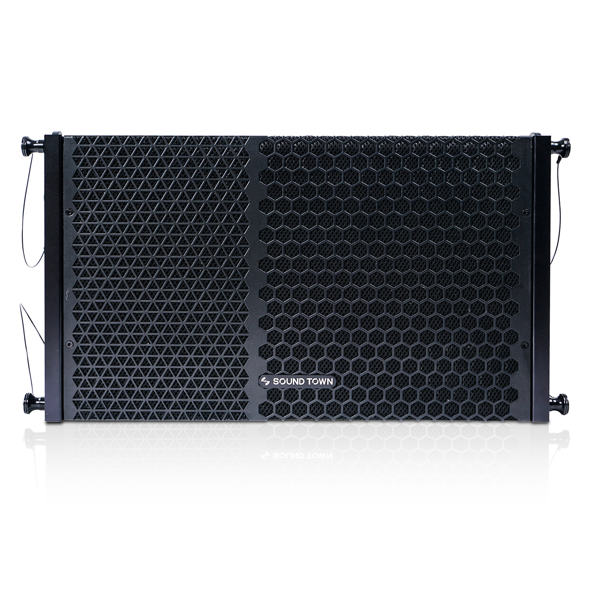 Sound Town ZETHUS Series 10 Powered Two-Way Line Array Loudspeaker System with Titanium Compression Driver, Black (ZETHUS-110PW)