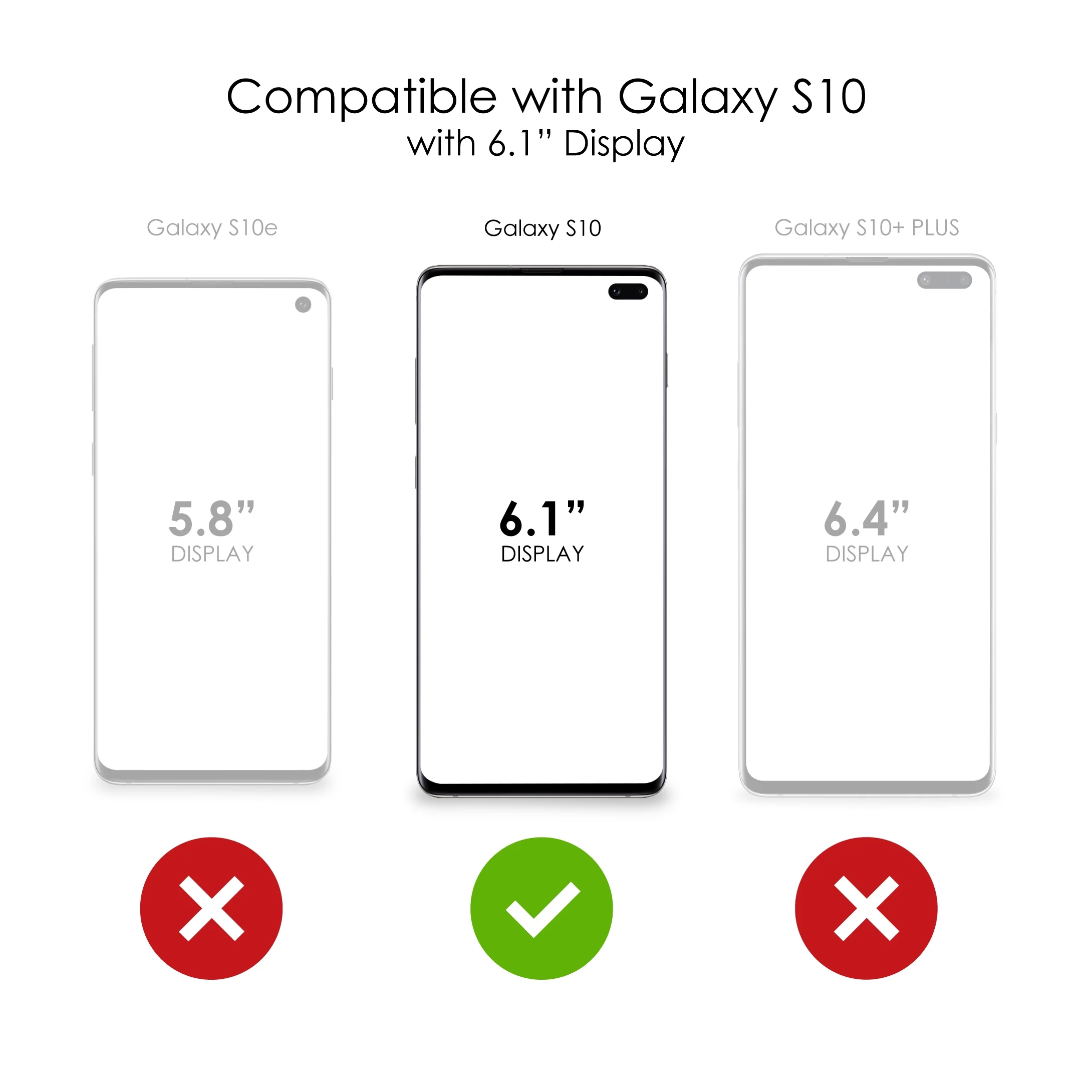 DistinctInk Clear Shockproof Hybrid Case for Samsung Galaxy S10 (6.1