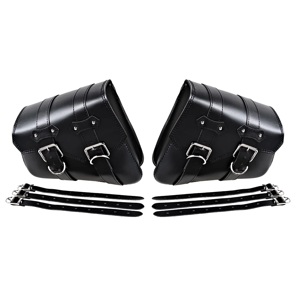 PU Leather Motorcycle Saddle Bags Pouch Luggage For Harley Davidson Sportster XL 883 1200