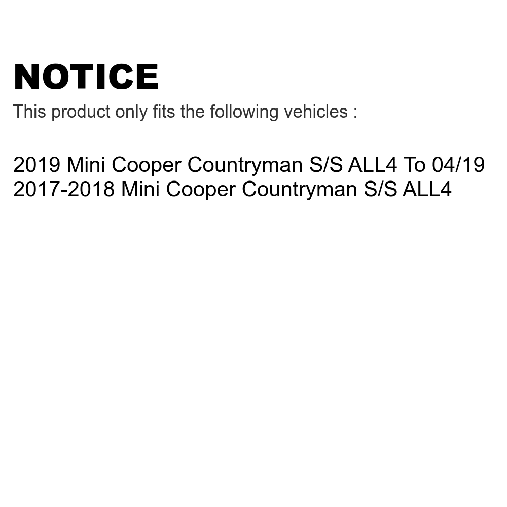 Transit Auto - Front Rear Coated Disc Brake Rotors And Semi-Metallic Pads Kit For Mini Cooper Countryman S ALL4 KGF-102513