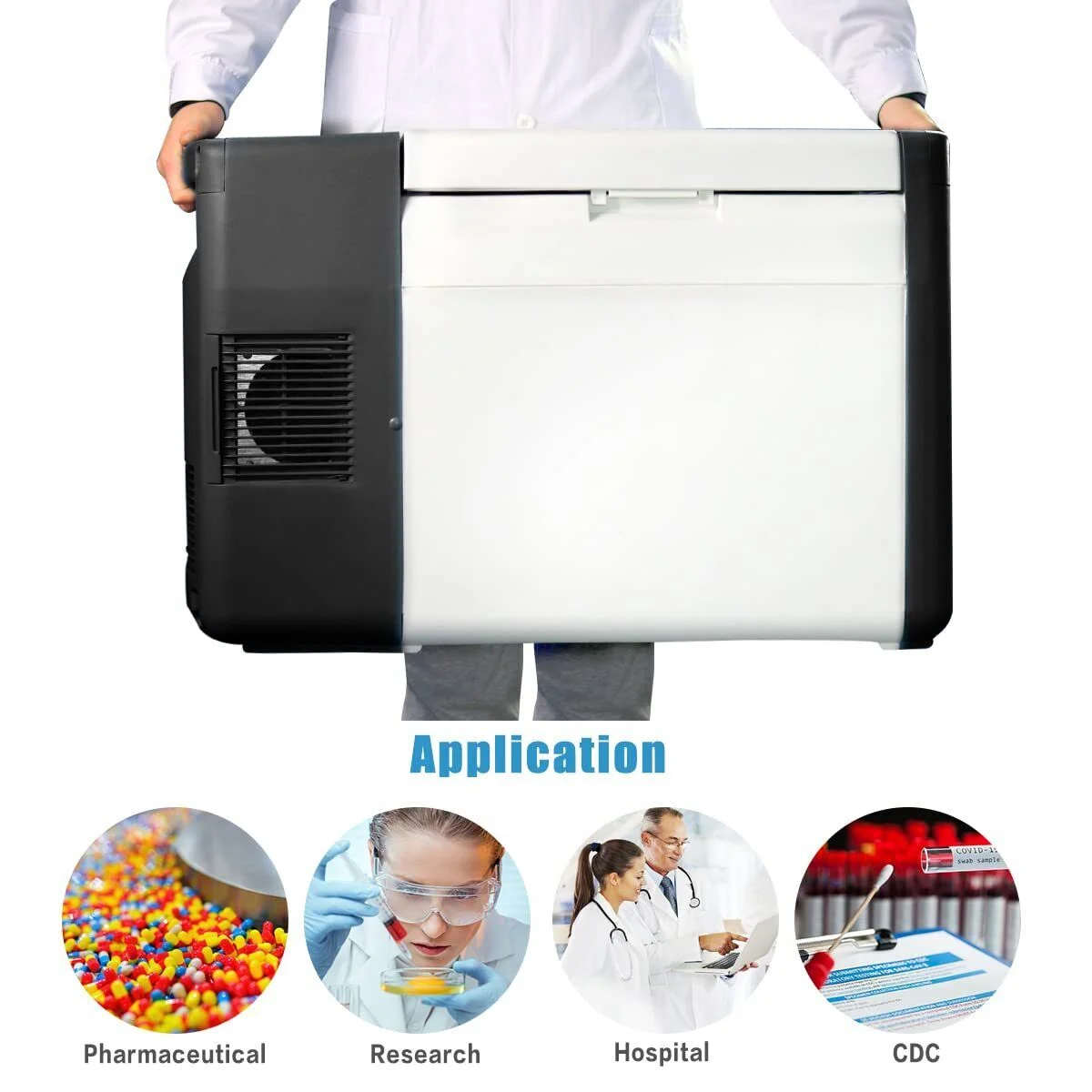 20L Ultra-Low Chest Freezer Black Cold Storage Box Laboratory Fridge -45℃~ -86℃