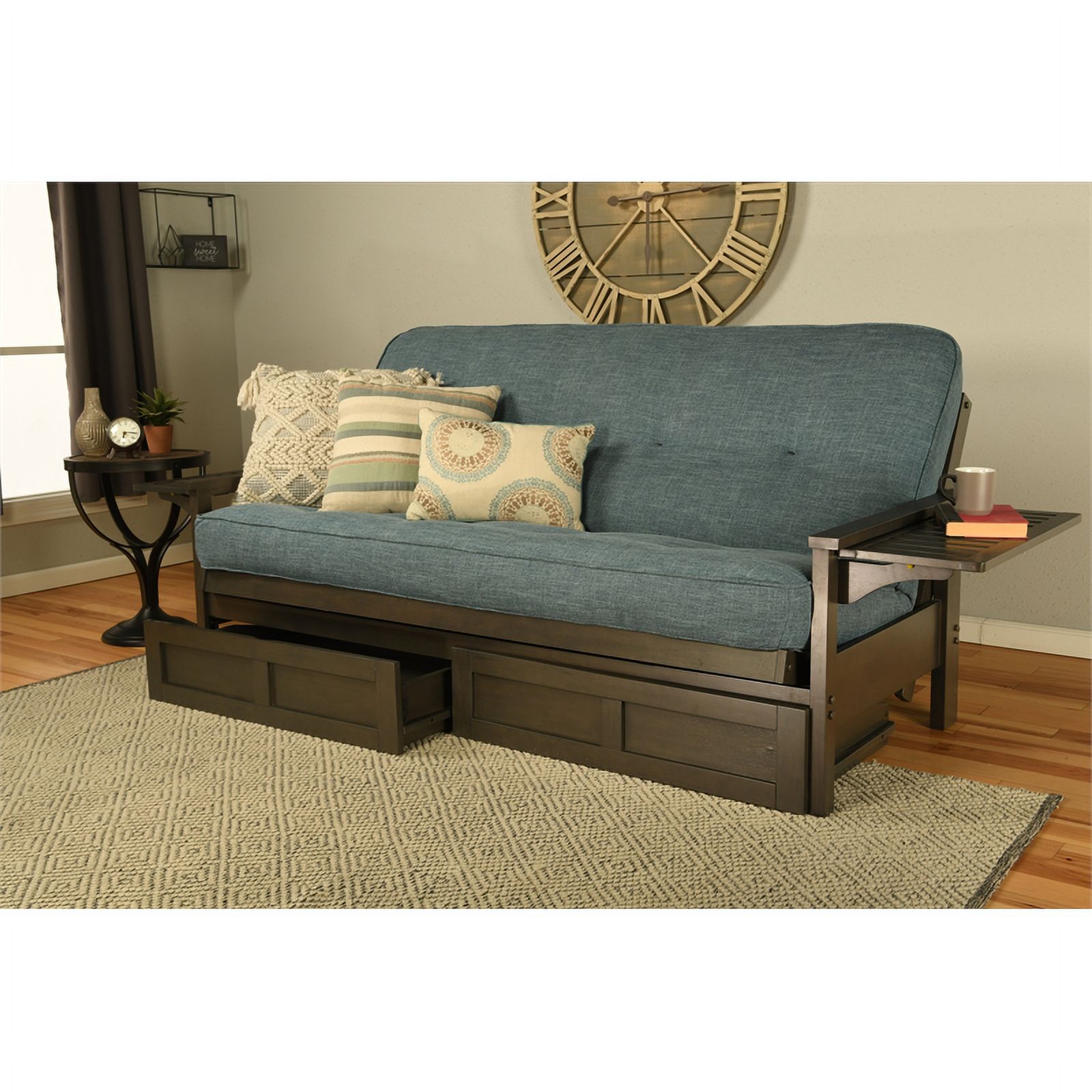 Kodiak Furniture Alamosa Sofa Sleeper Includes Storage and Linen Blue Mattress