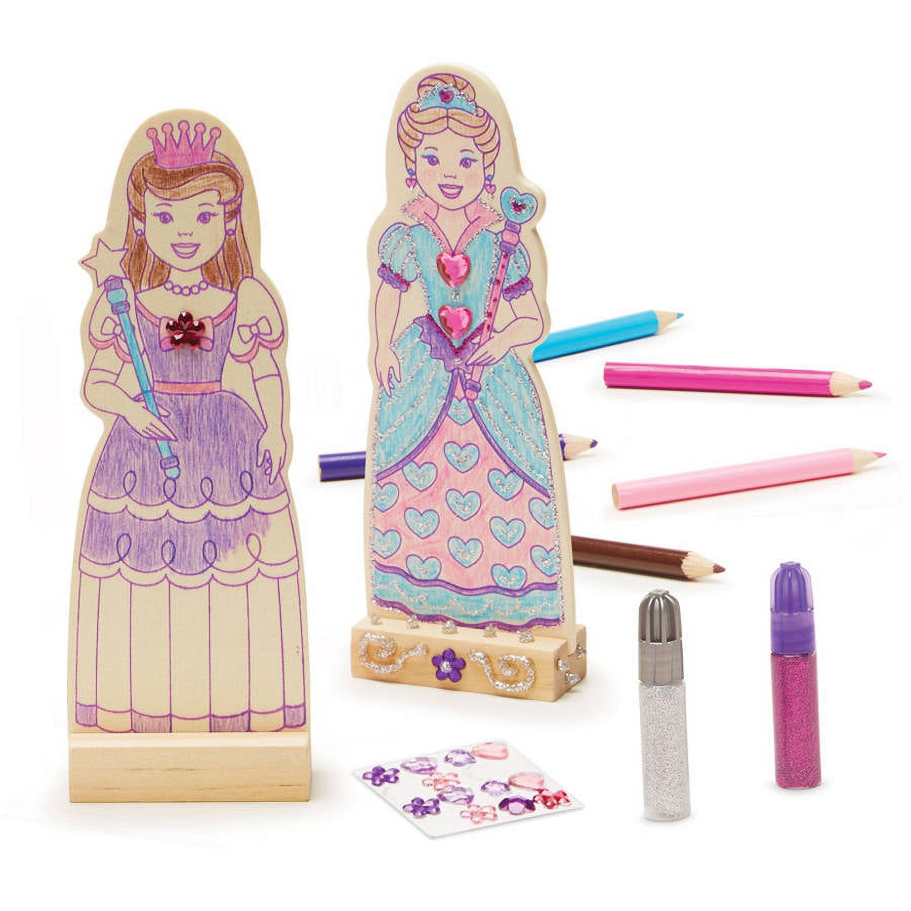 Melissa & Doug Decorate-Your-Own Wooden Princess Dolls Craft Kit
