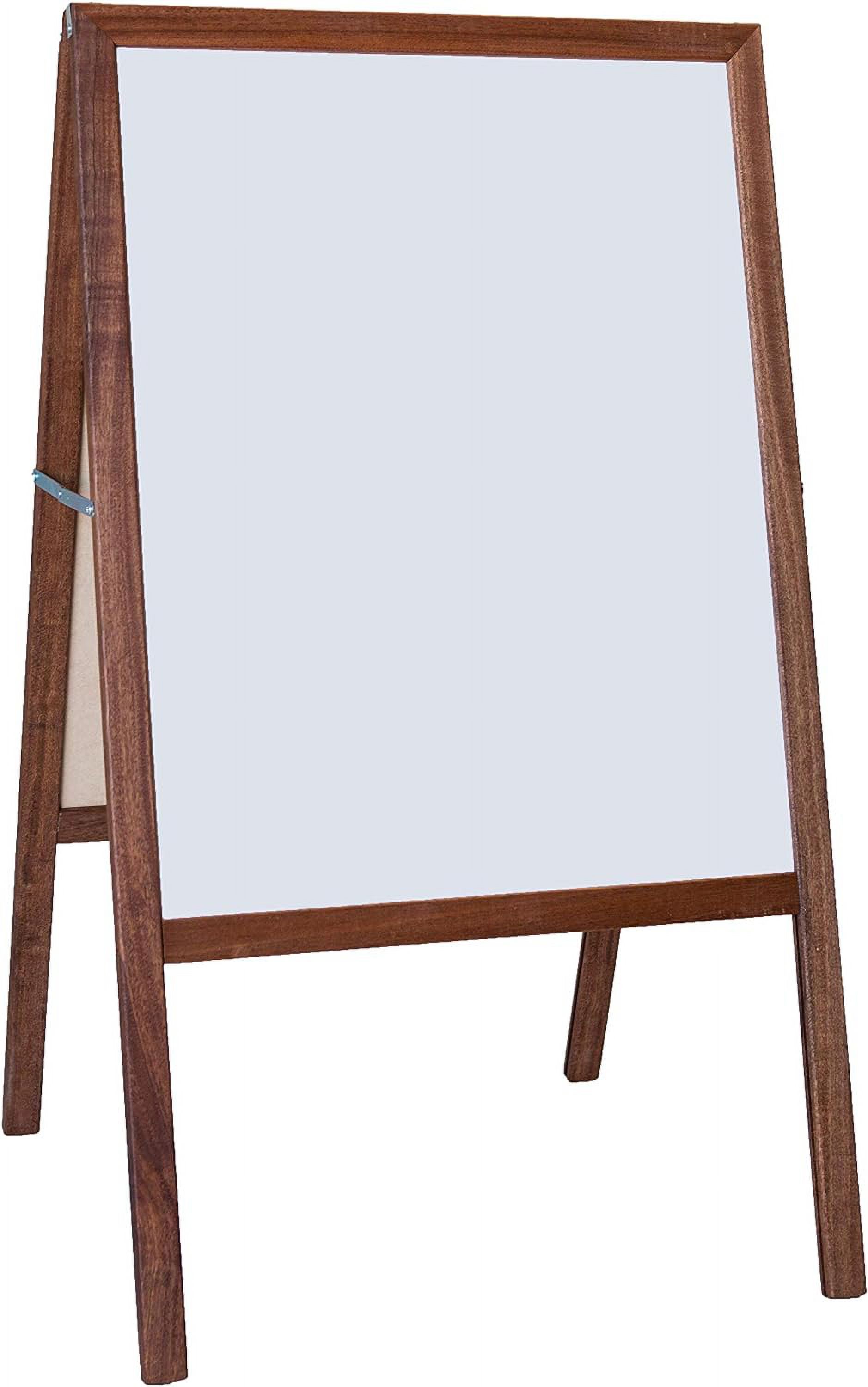 Crestline   Easel (White Dry Erase  Black Chalkboard) - Stained Hardwood Sidewalk Easel, 42