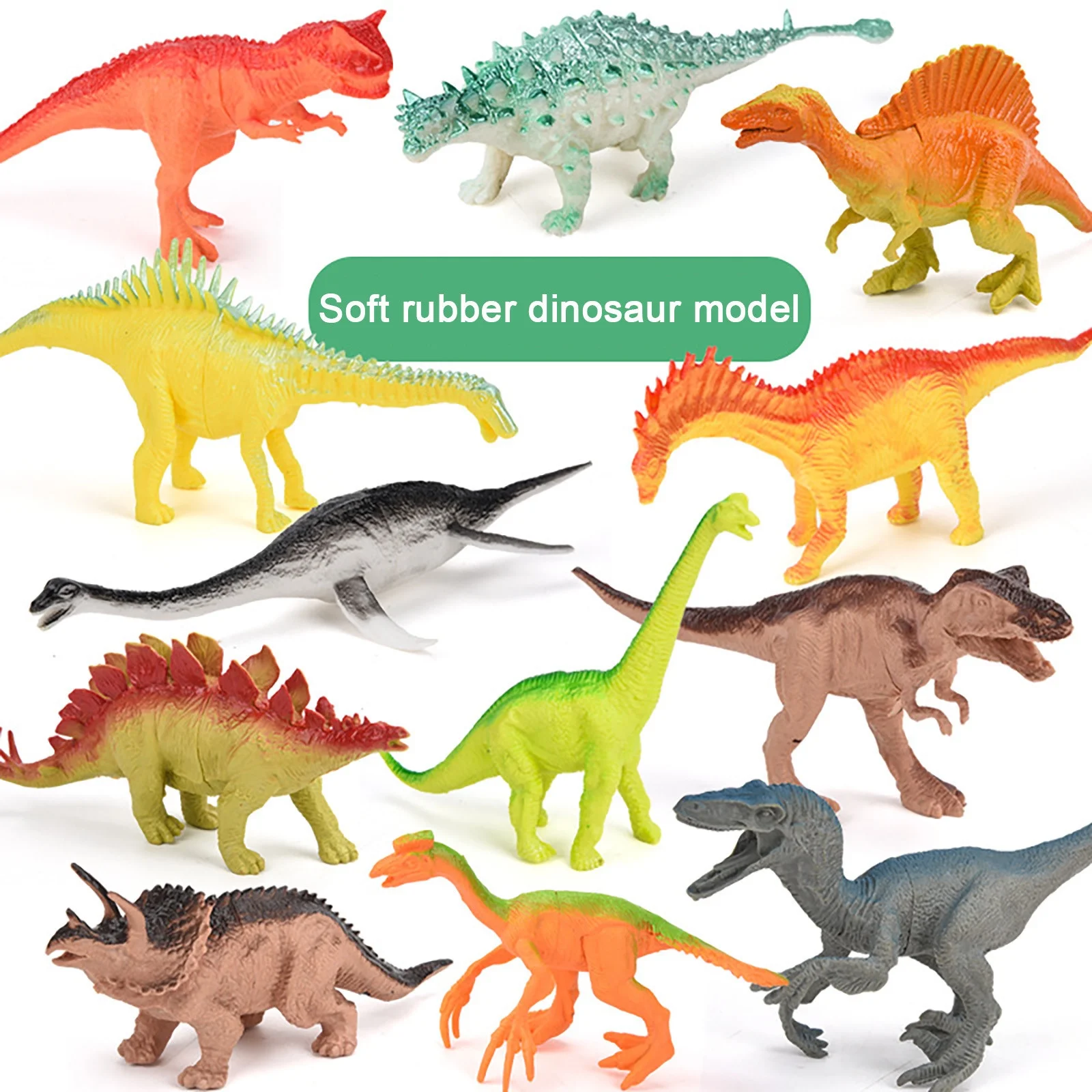 Mnycxen 12Pcs Large Sized Dinosaur Set Playset Animal Action Figures Toys For Kid Gift