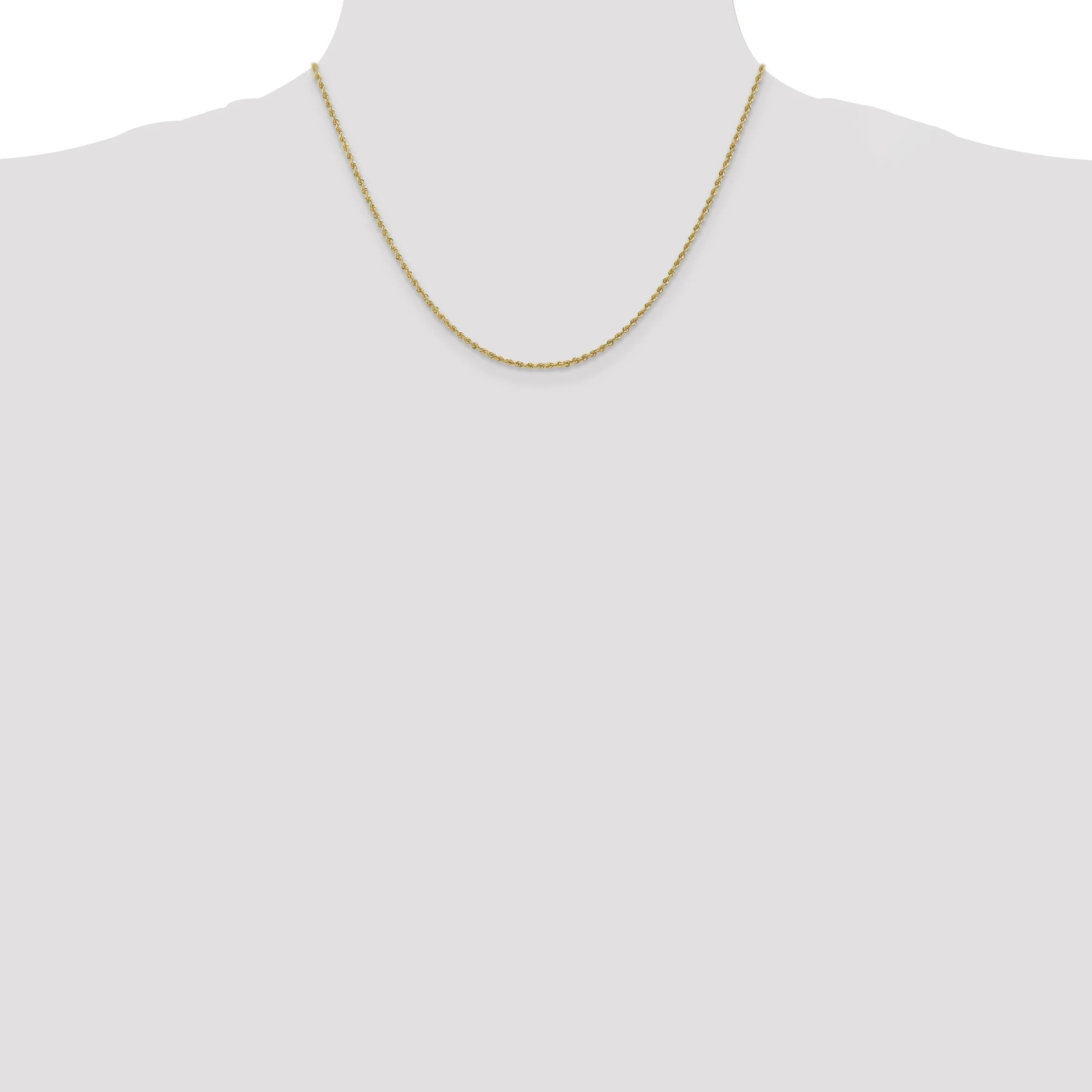 14k Yellow Gold 18in 1.00mm Solid Rope Necklace Chain