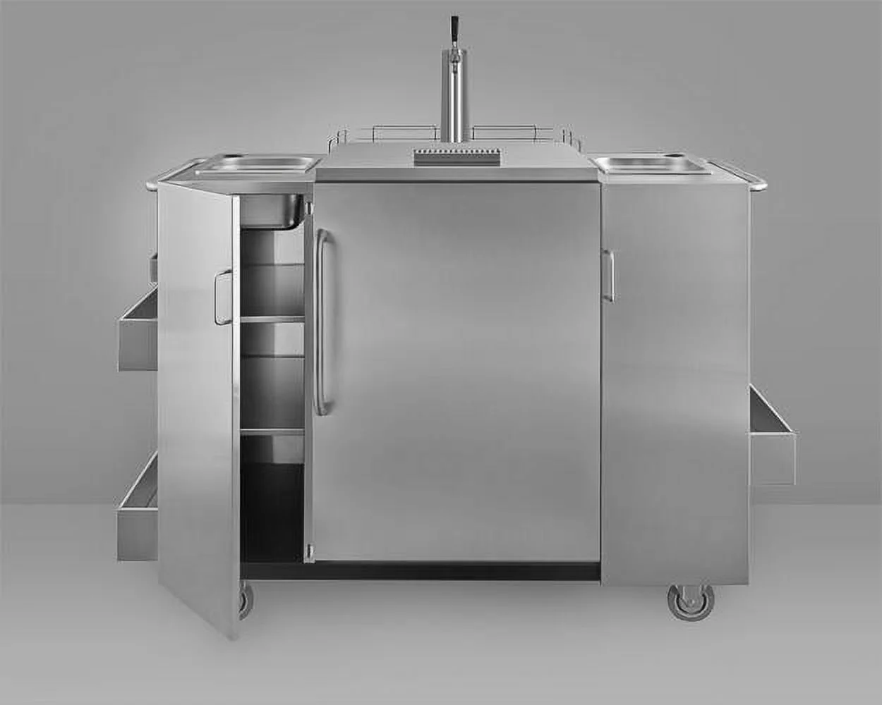 Summit CartOSBC Outdoor Serving Cart with SBC678OS Beer Dispenser - Stainless Steel