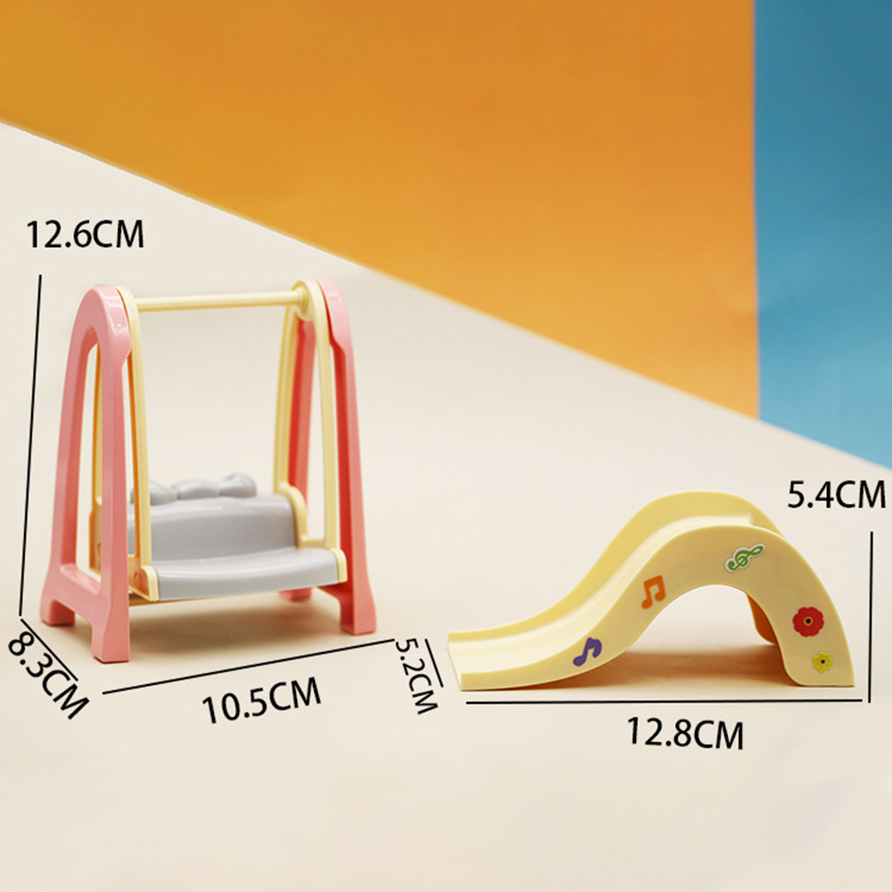 FUNNYFAIRYE 1/12 Scale Mini Slide Amusement Park for Dolls House Decoration Accessory - Toy Set Miniature Models DIY Toys