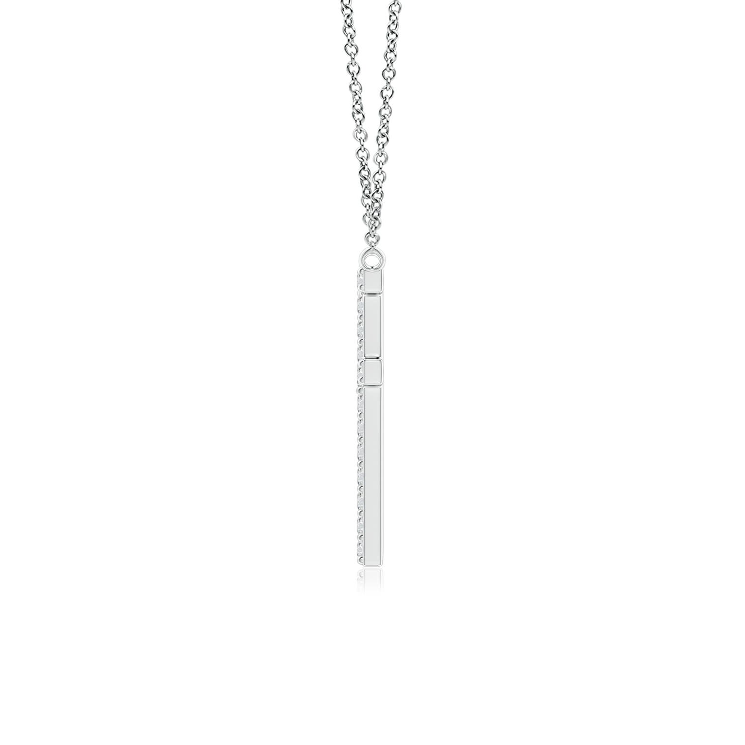ANGARA Natural 0.2 Ct. Diamond Initials Pendant Necklace in 14K White Gold for Women with 18 Inch Chain