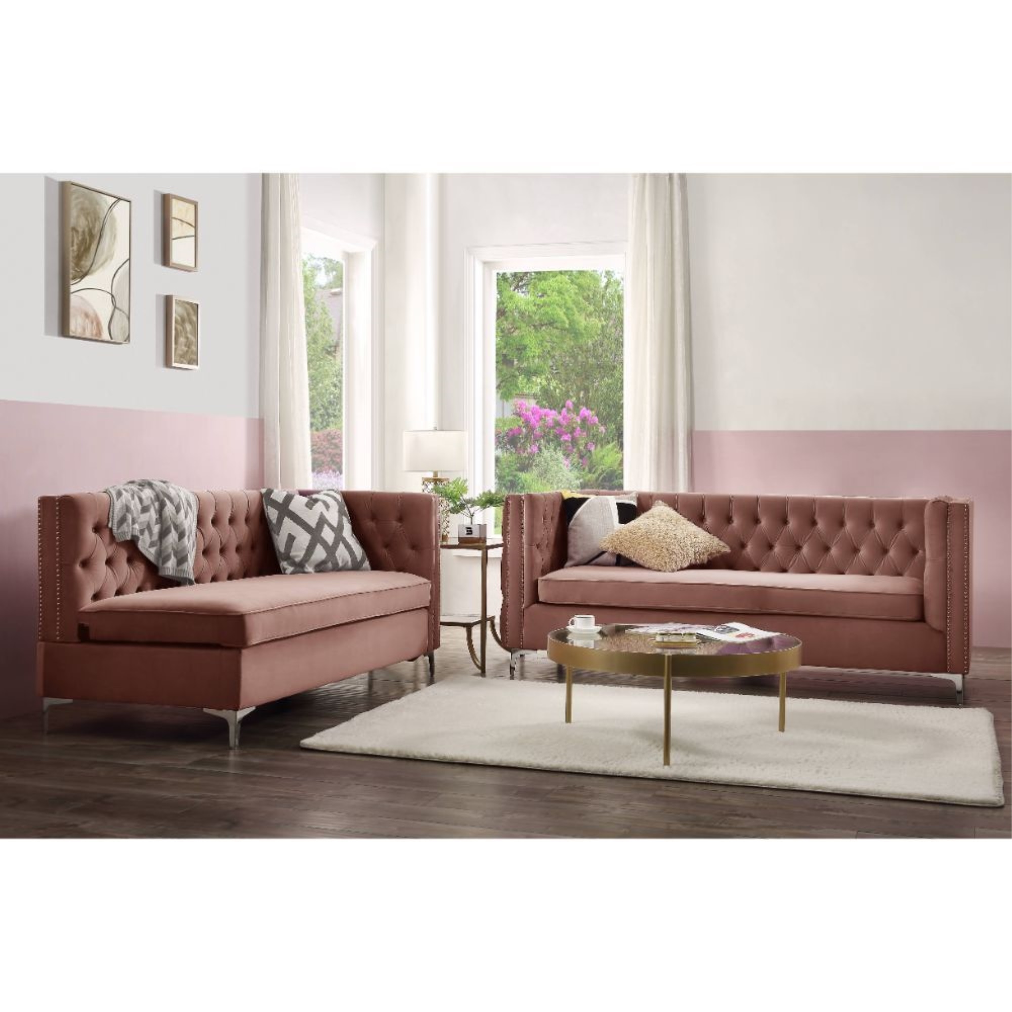 Ergode Sectional Sofa Coral Velvet