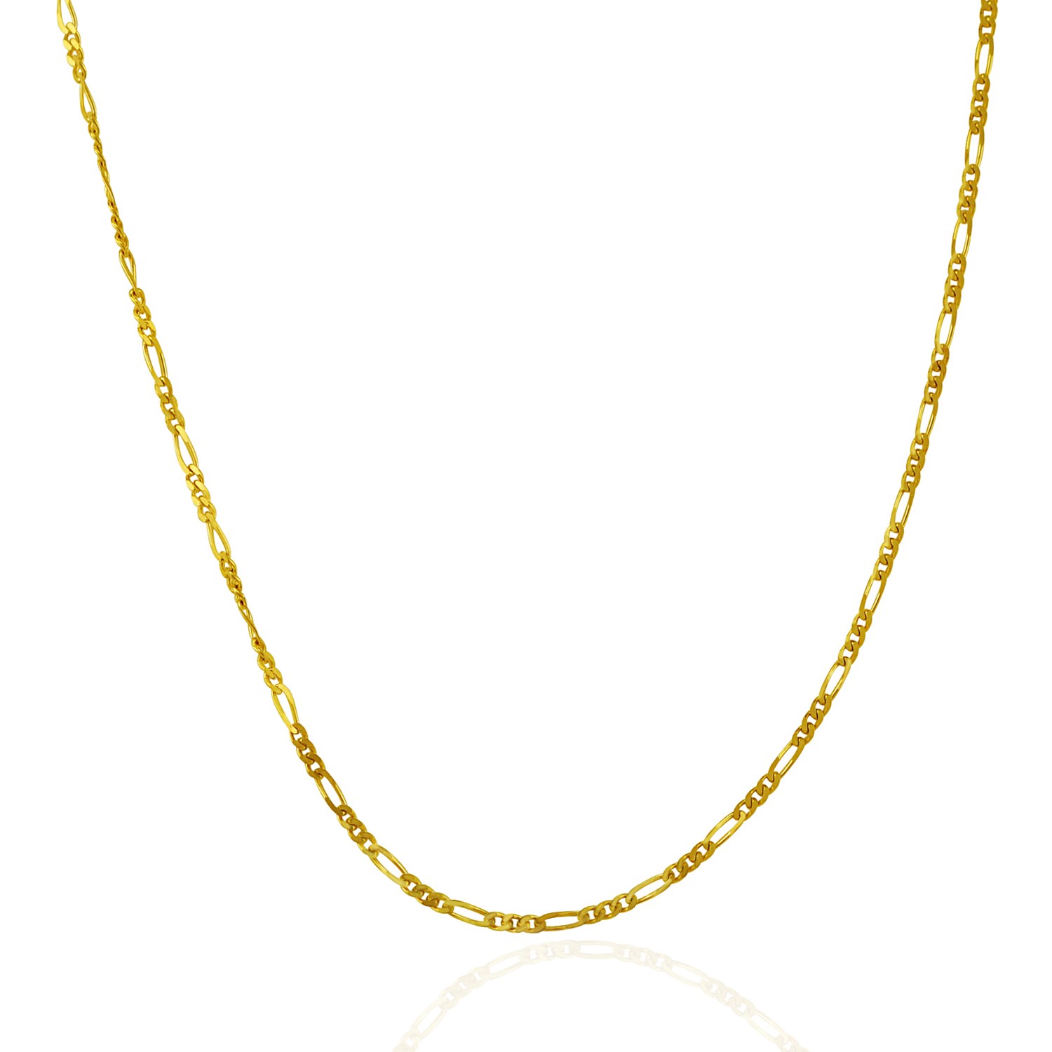 14k Yellow Gold Solid Figaro Chain Necklace 1.9mm