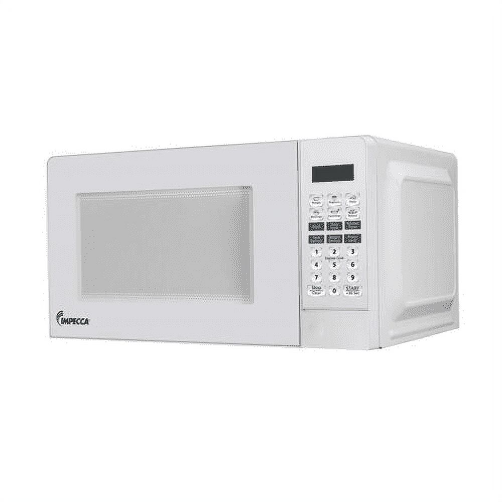 Impecca CM-0772W 18 Countertop Microwave with 0.7 cu. ft. Capacity 700 Watts Cooking Power Timer and LED Digital Display in White