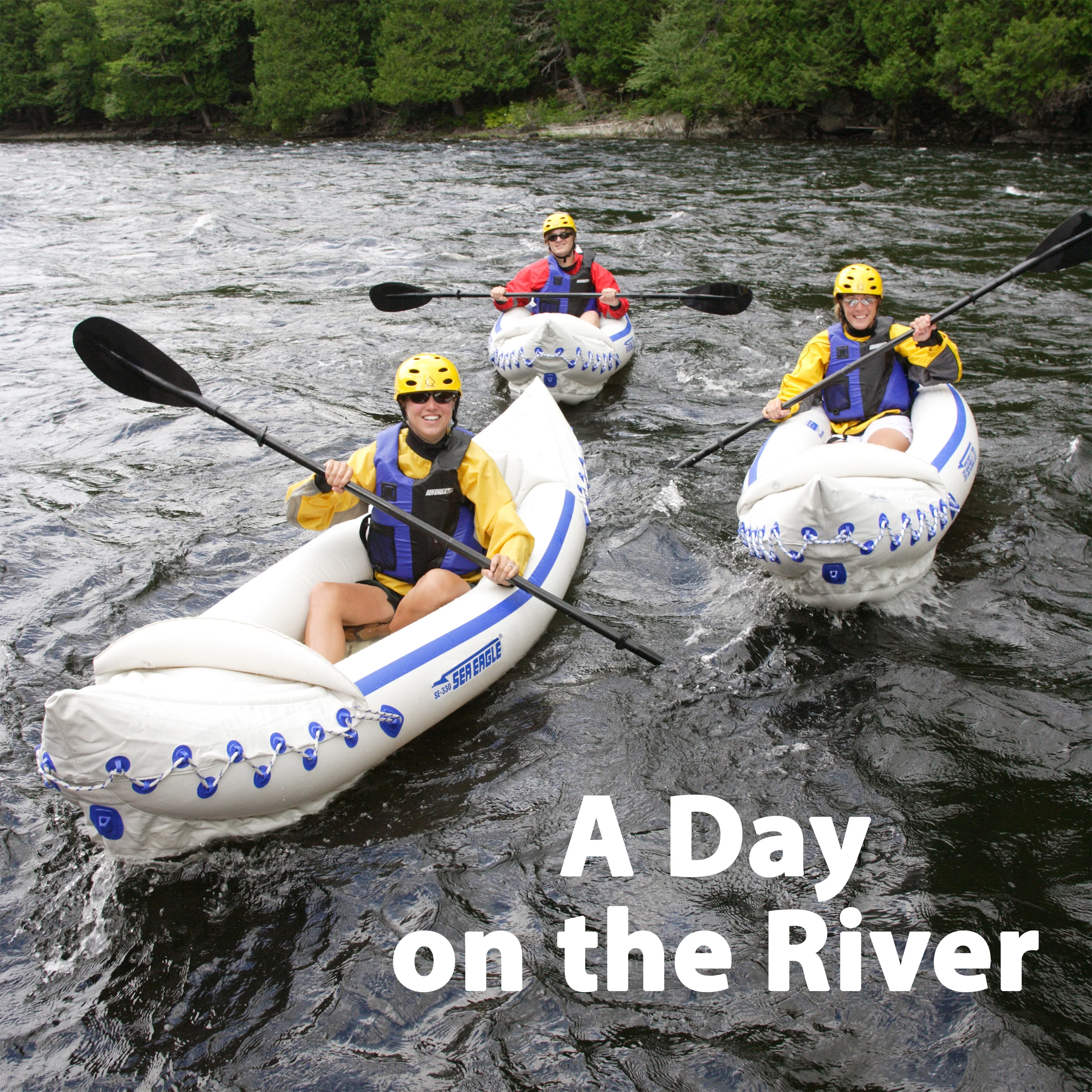 Sea Eagle SE330 Two Person Inflatable Sport Kayak Boat with Seats, Paddles, Bag and Pump-Affordable-Lightweight-Portable- QuikSail Package