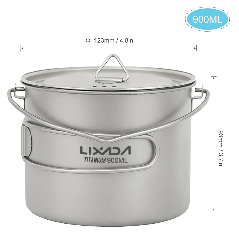 Lixada Titanium Cup,HandlePicnic With Lid And Cup With Lid Water Cup With Pot Water Cup And Handle750ml/900ml/1100ml Pot Water Lid And Handle Jinmie Huiop Zdhf Qisuo