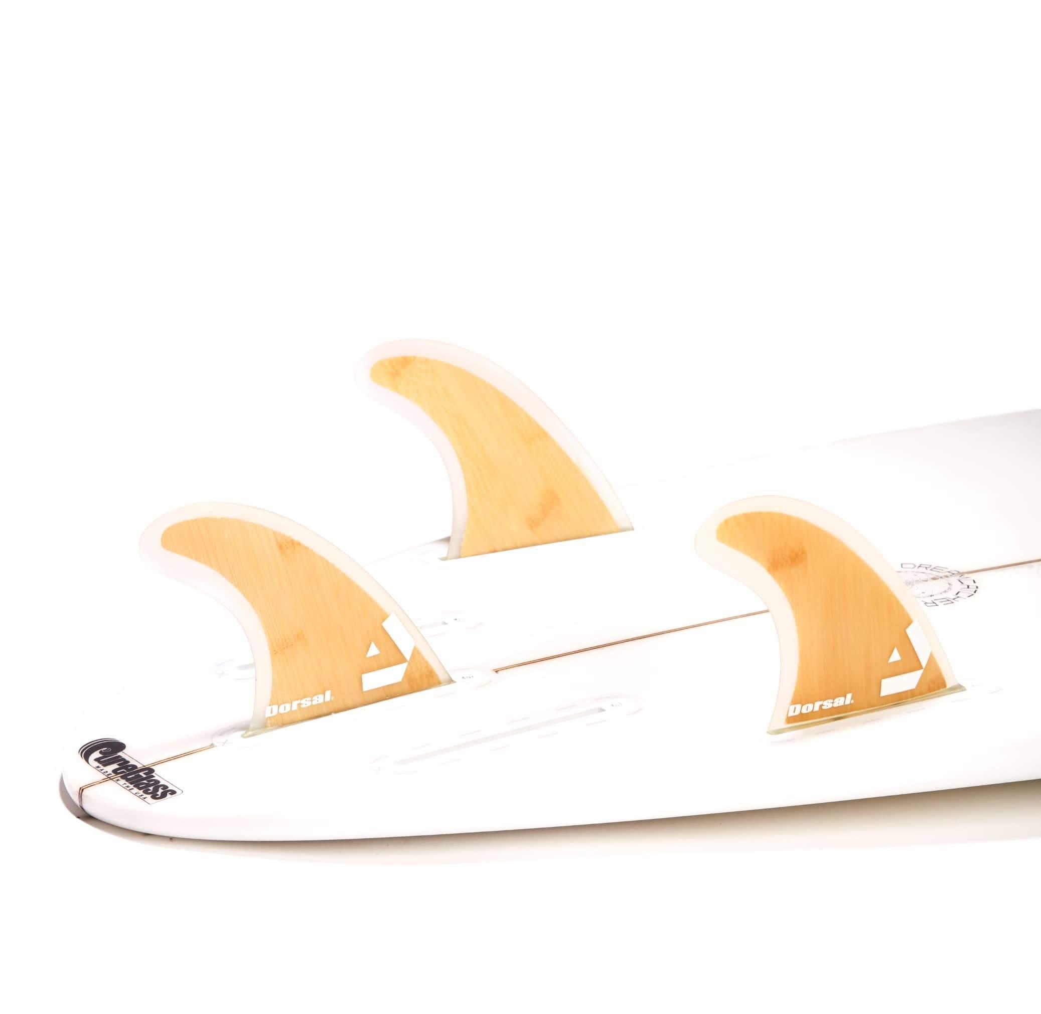 Dorsal Surfboard Fins Bamboo Hexcore Thruster Set (3) Honeycomb FUT Base